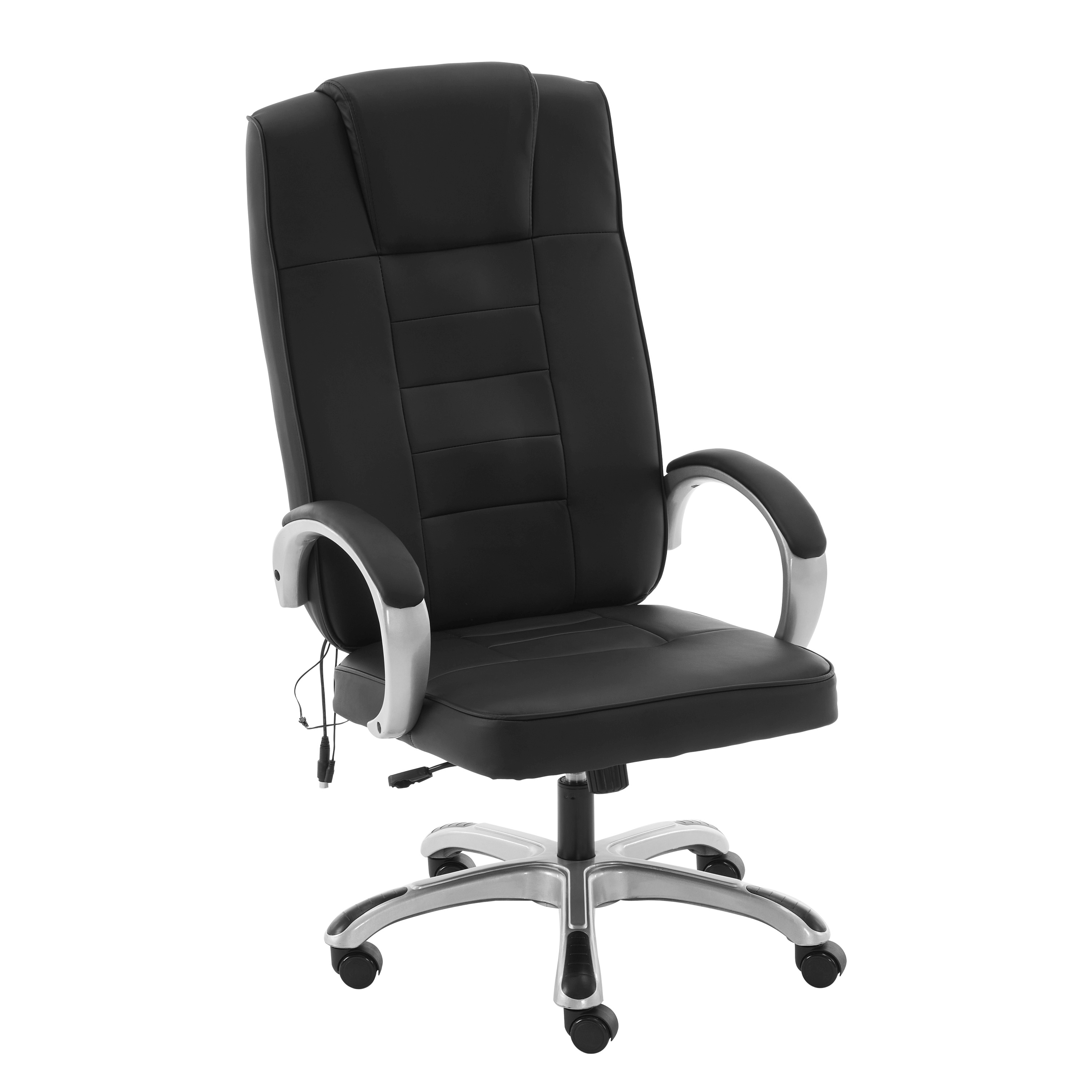 Bürostuhl Leder mit Massagefunktion SORRENTO schwarz