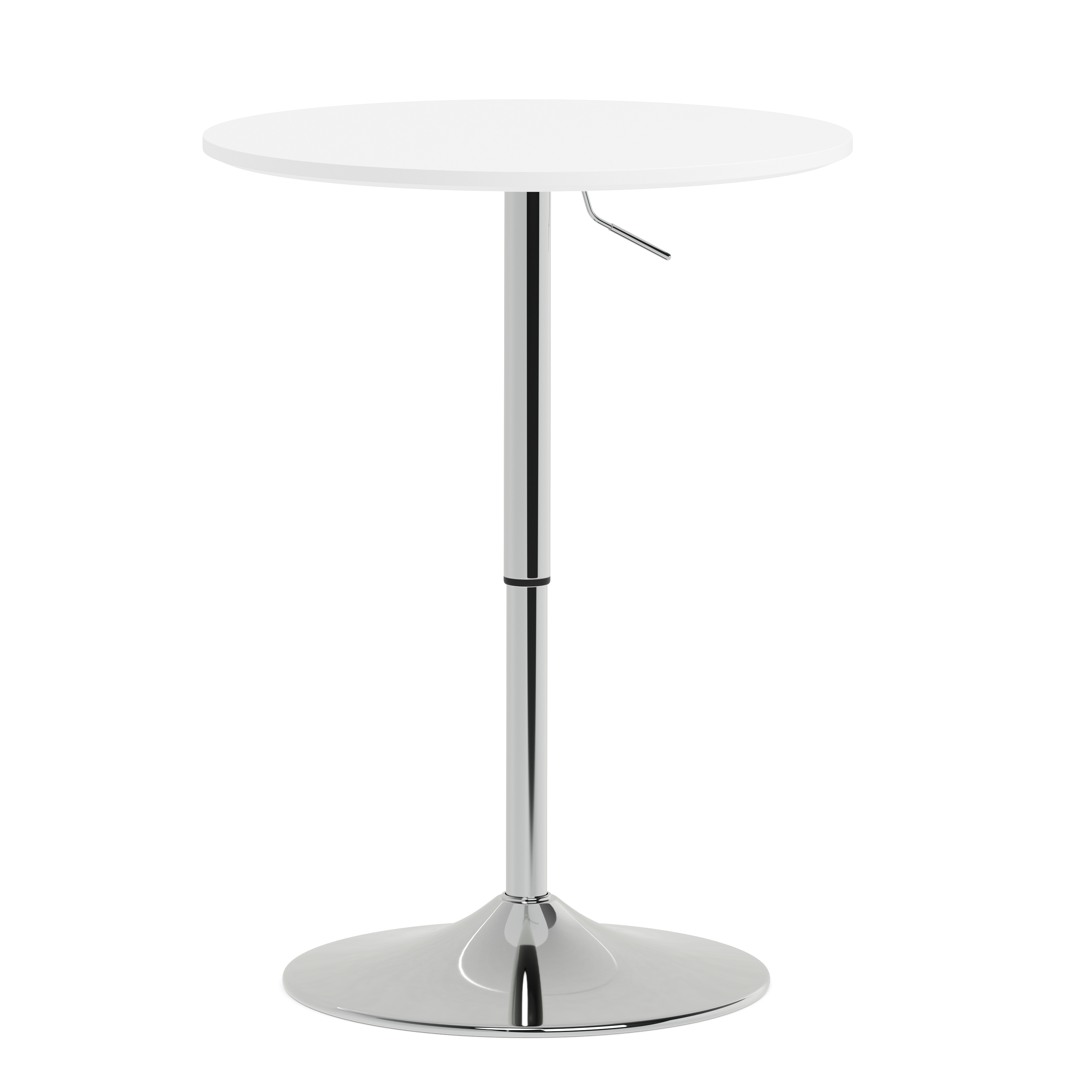 Image of Bistrotisch Stehtisch ENZO rund 60 x 56 - 78 cm weiss/silber