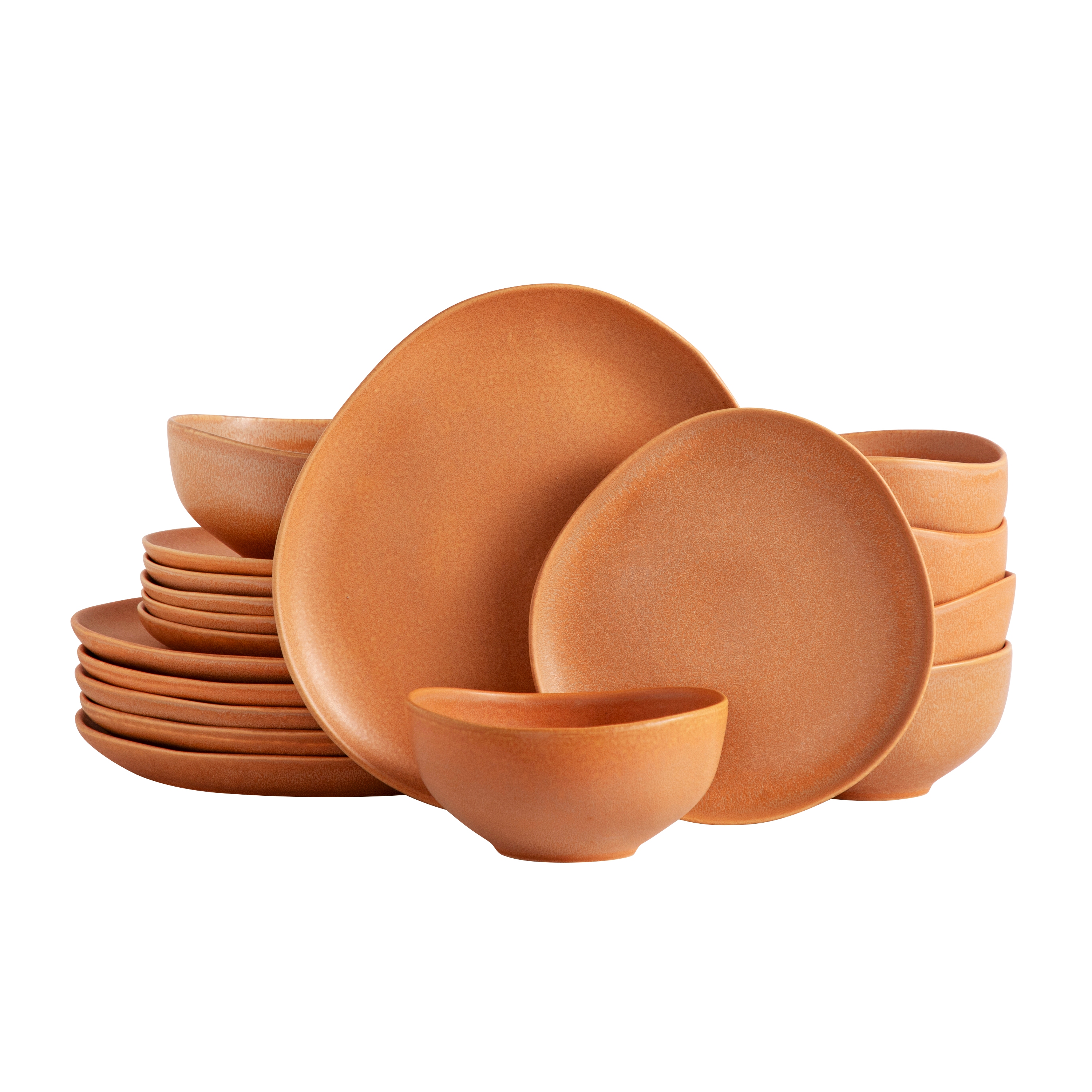 Geschirr-Set Steingut 18-teilig teracotta