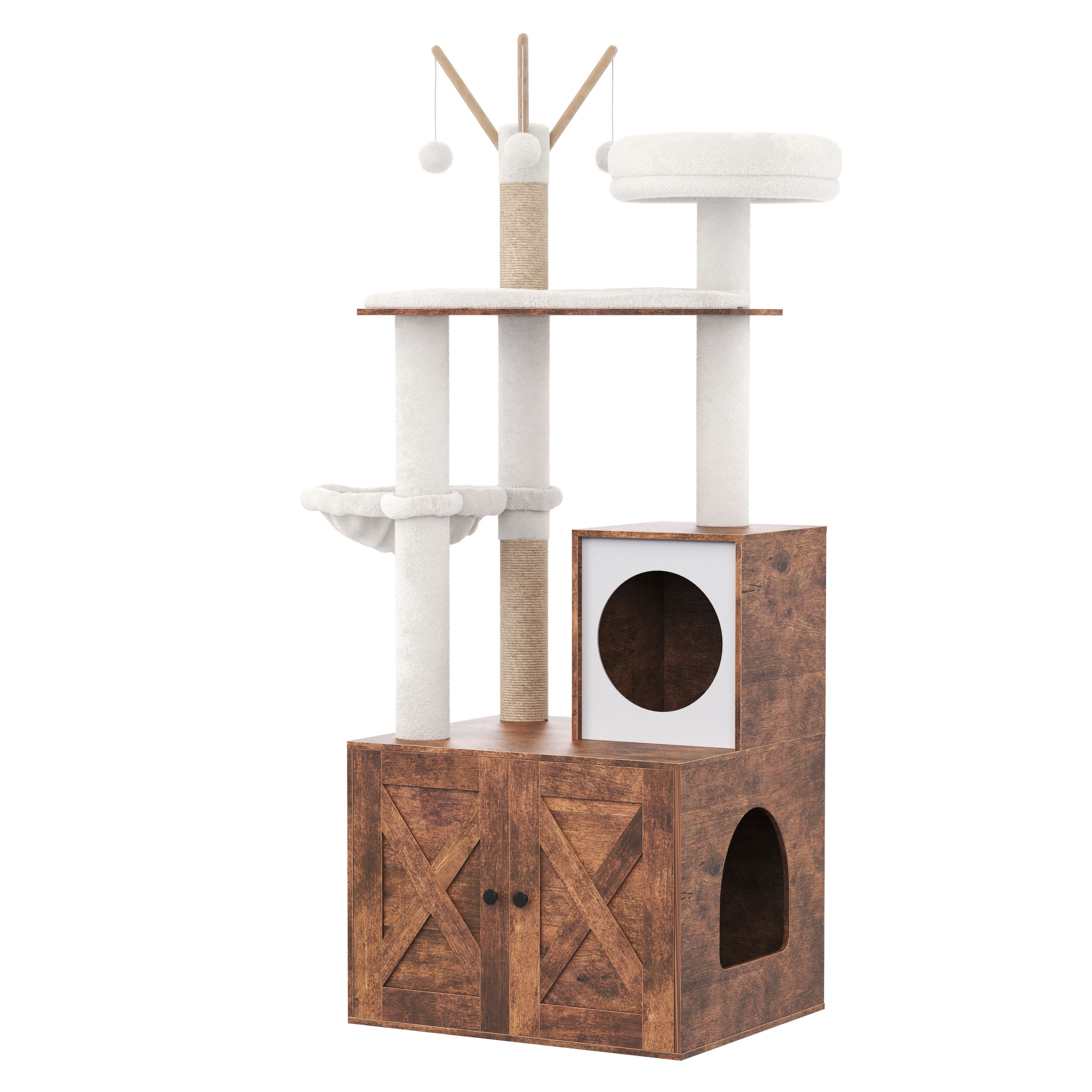 Image of Katzenbaum mit Katzenklo BONITA 145 cm