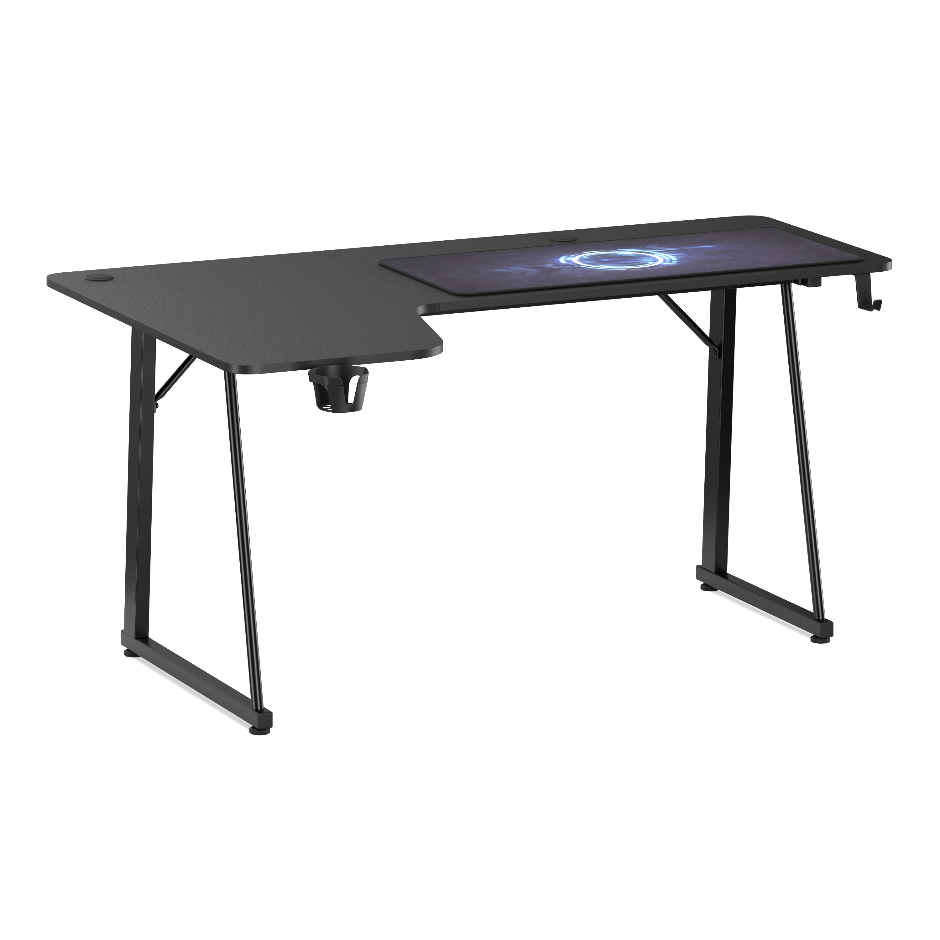 Image of Gamingtisch L-förmig links 160 x 100 x 75 cm schwarz