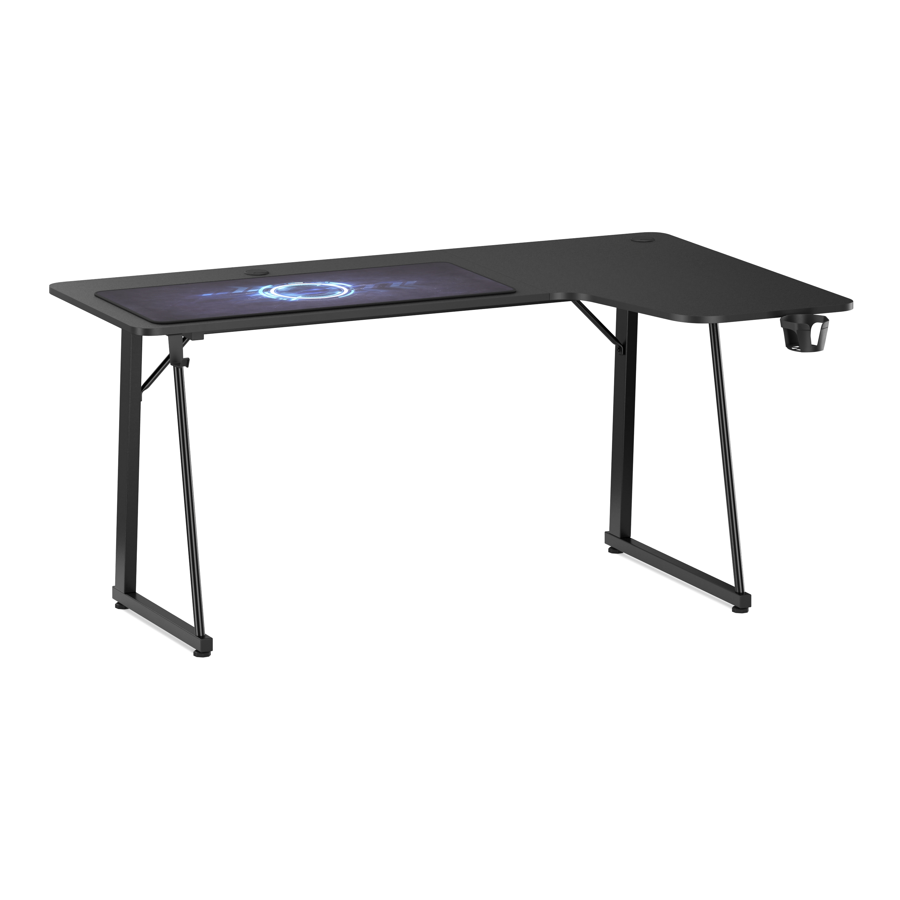 Image of Gamingtisch L-förmig rechts 160 x 100 x 75 cm schwarz