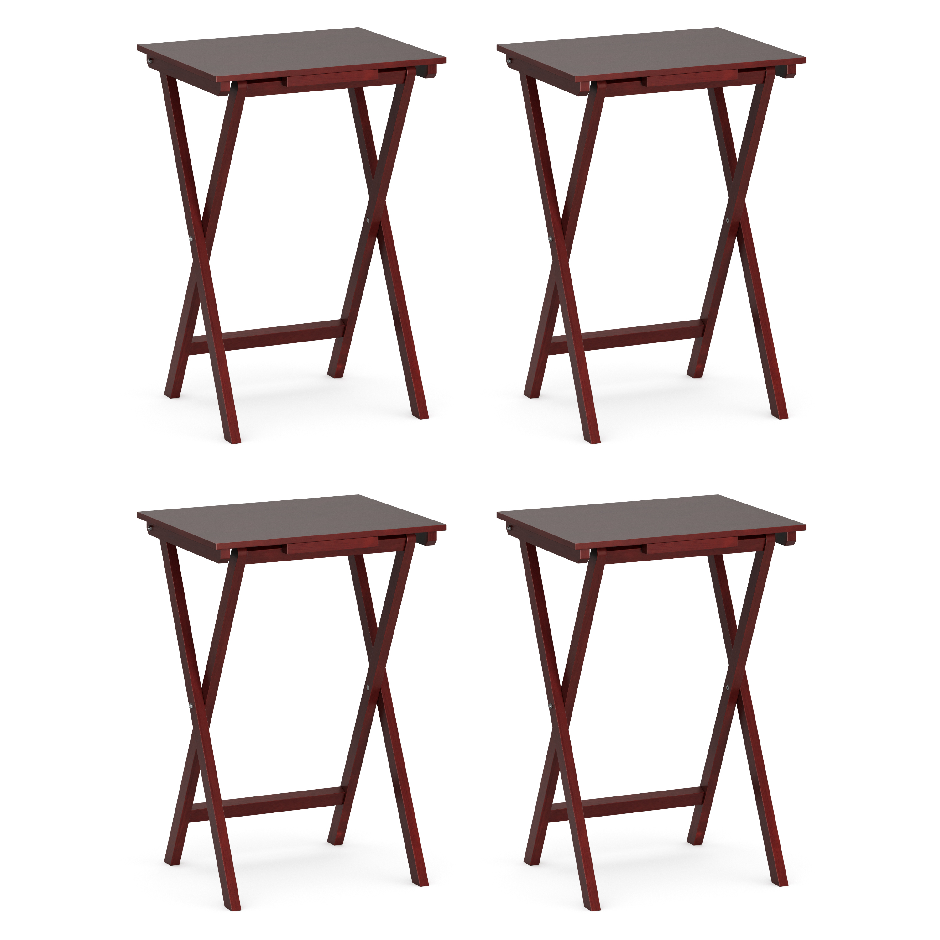 Image of Beistelltisch Holz klappbar 4er Set dunkelbraun