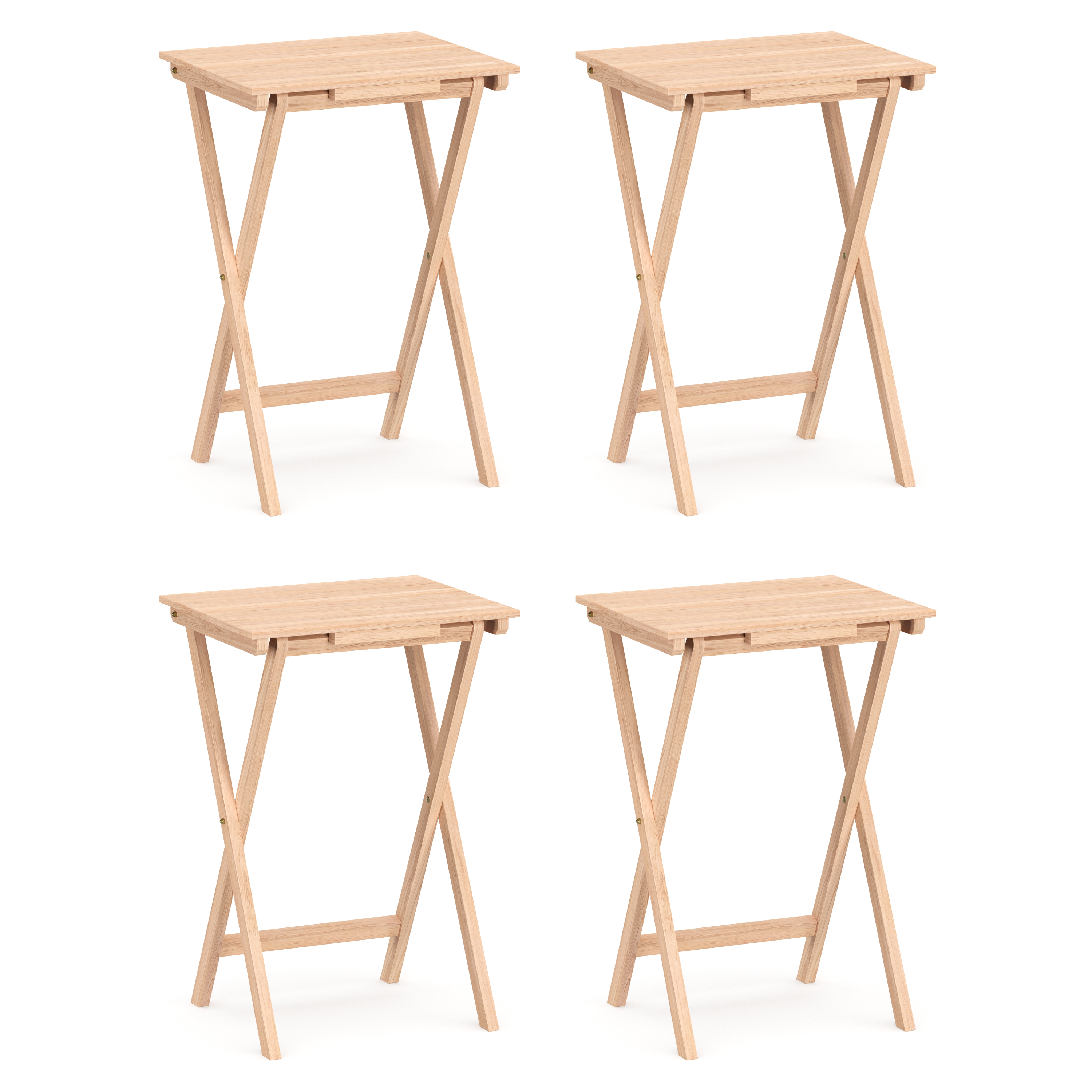 Image of Beistelltisch Holz klappbar 4er Set natur