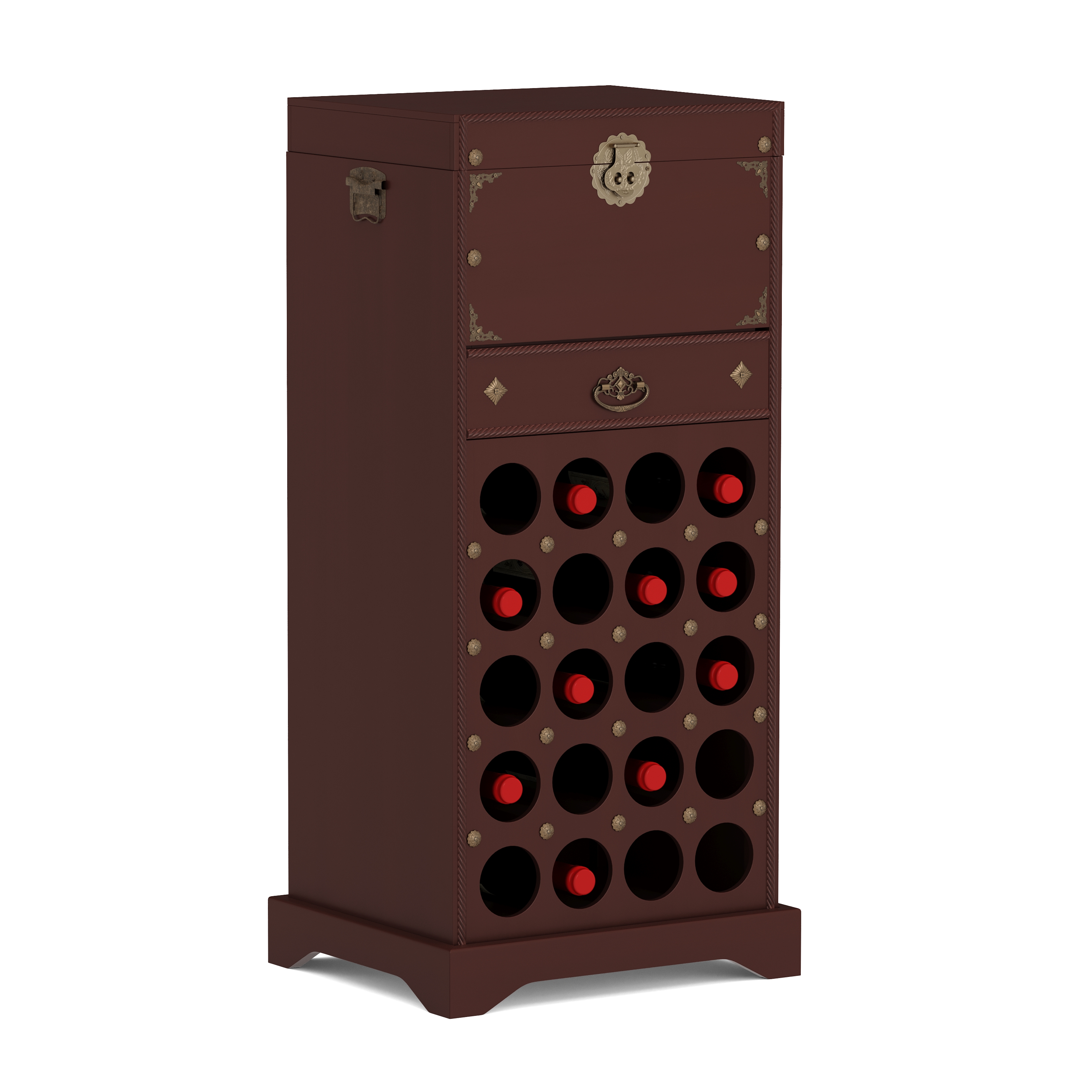 Image of Weinregal Holz Vintage für 20 Flaschen braun