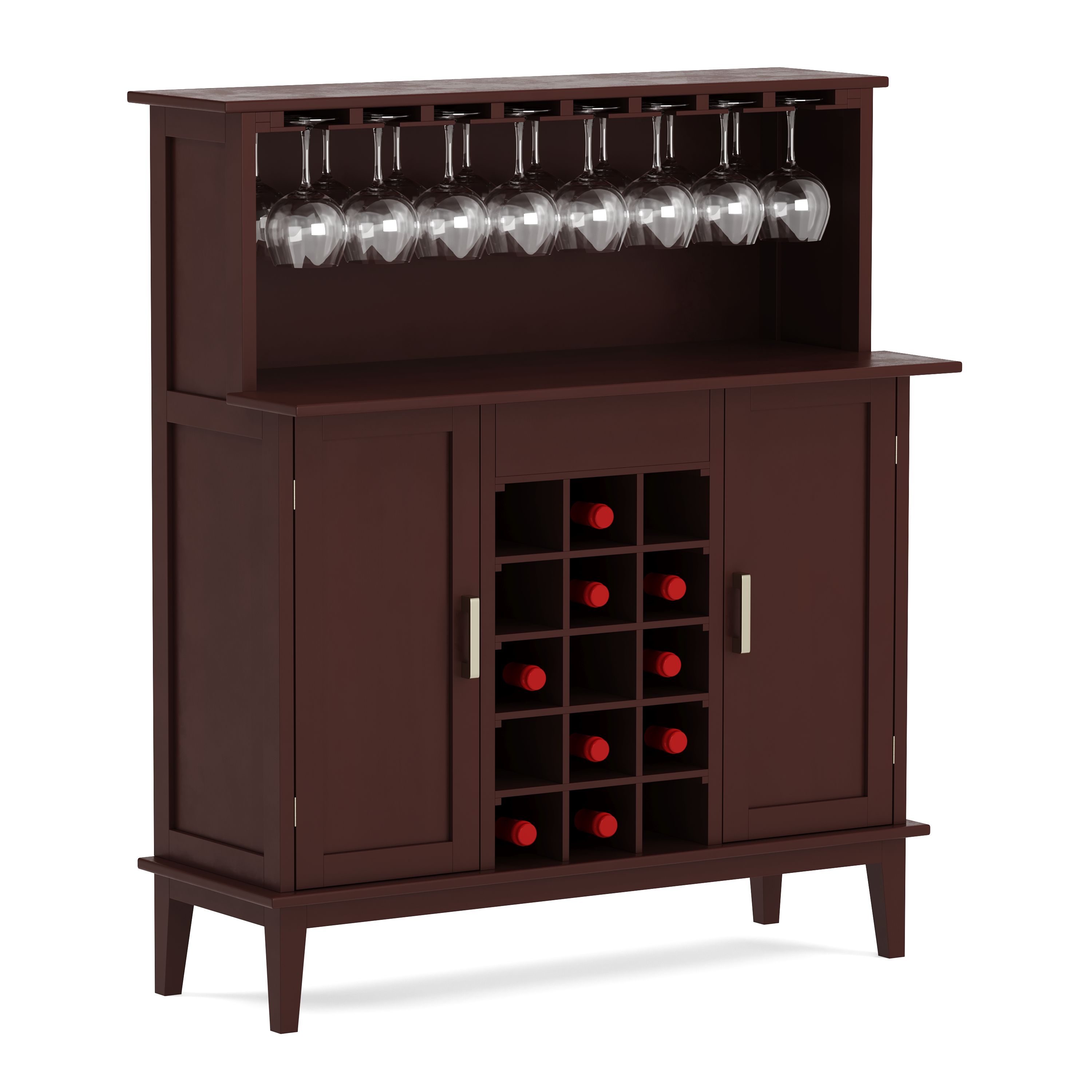 Image of Weinregal Sideboard Holz für 15 Flaschen braun