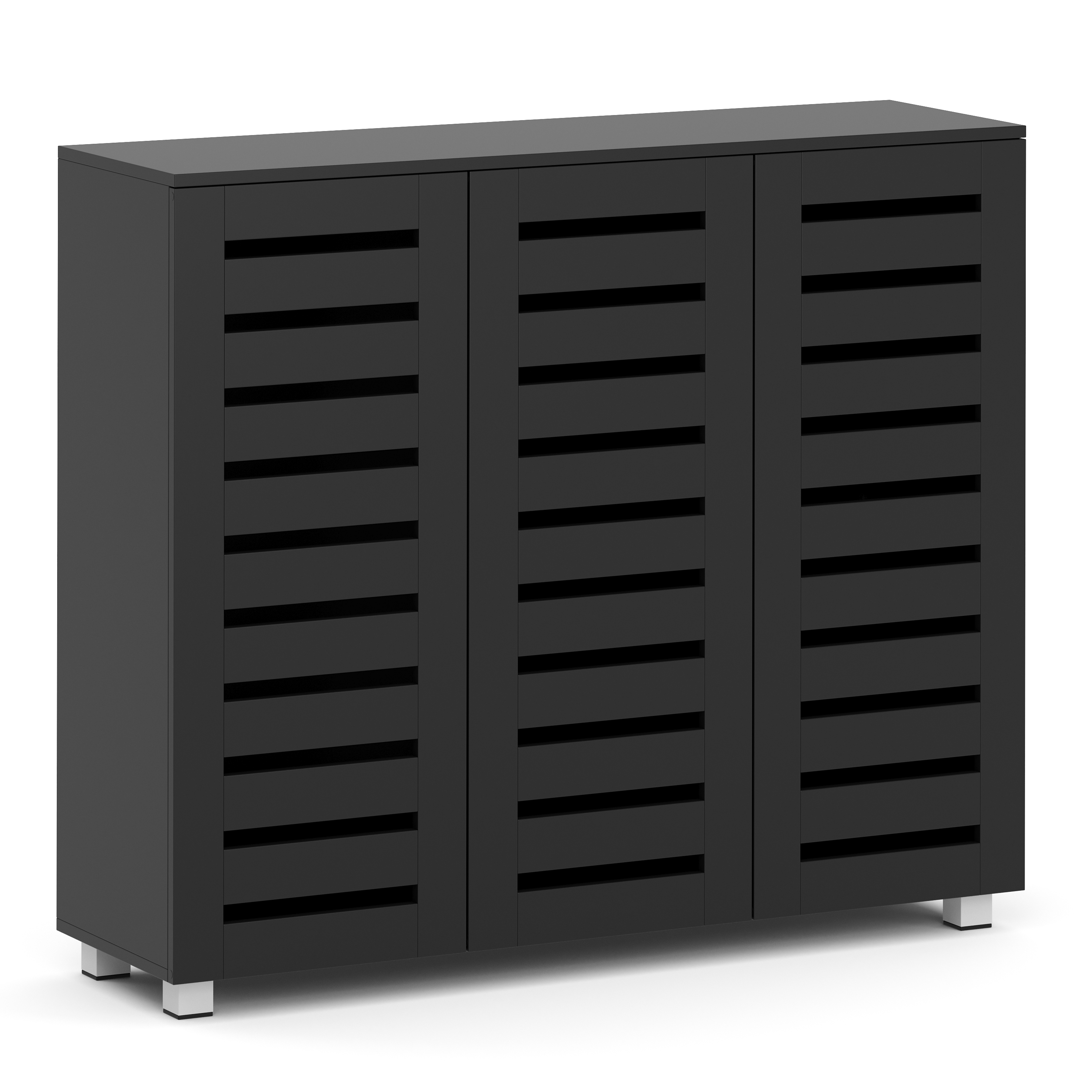 Schuhschrank EDDIE 114 x 34 x 98 cm schwarz