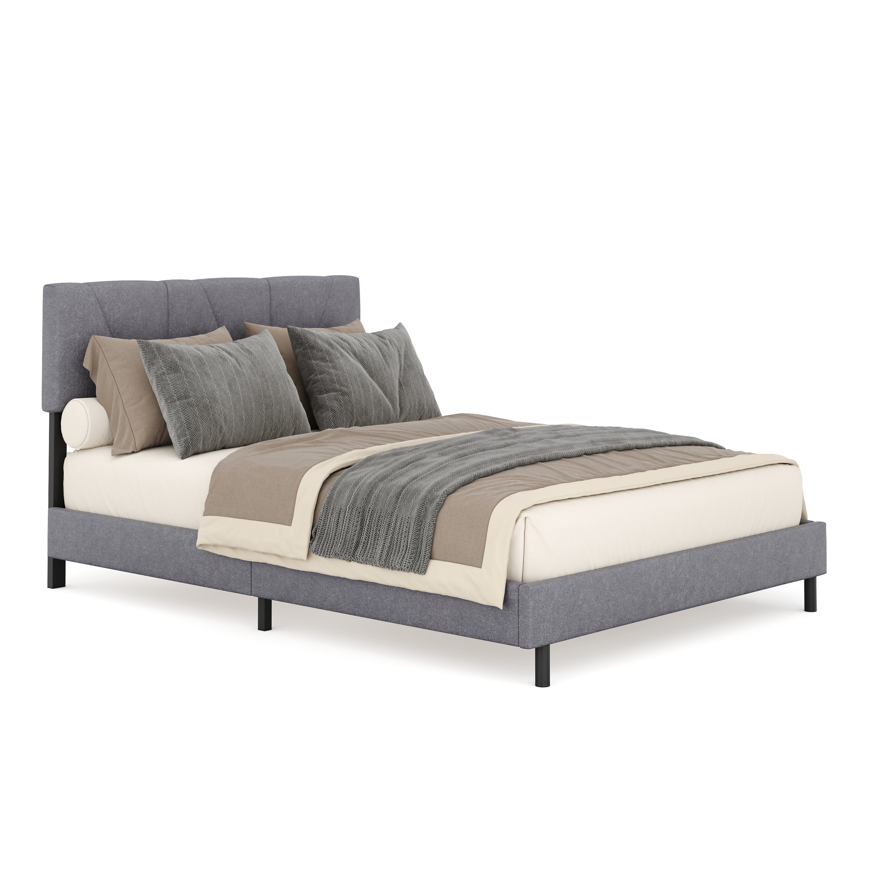 Polsterbett WESTIN 140 x 200 cm anthrazit