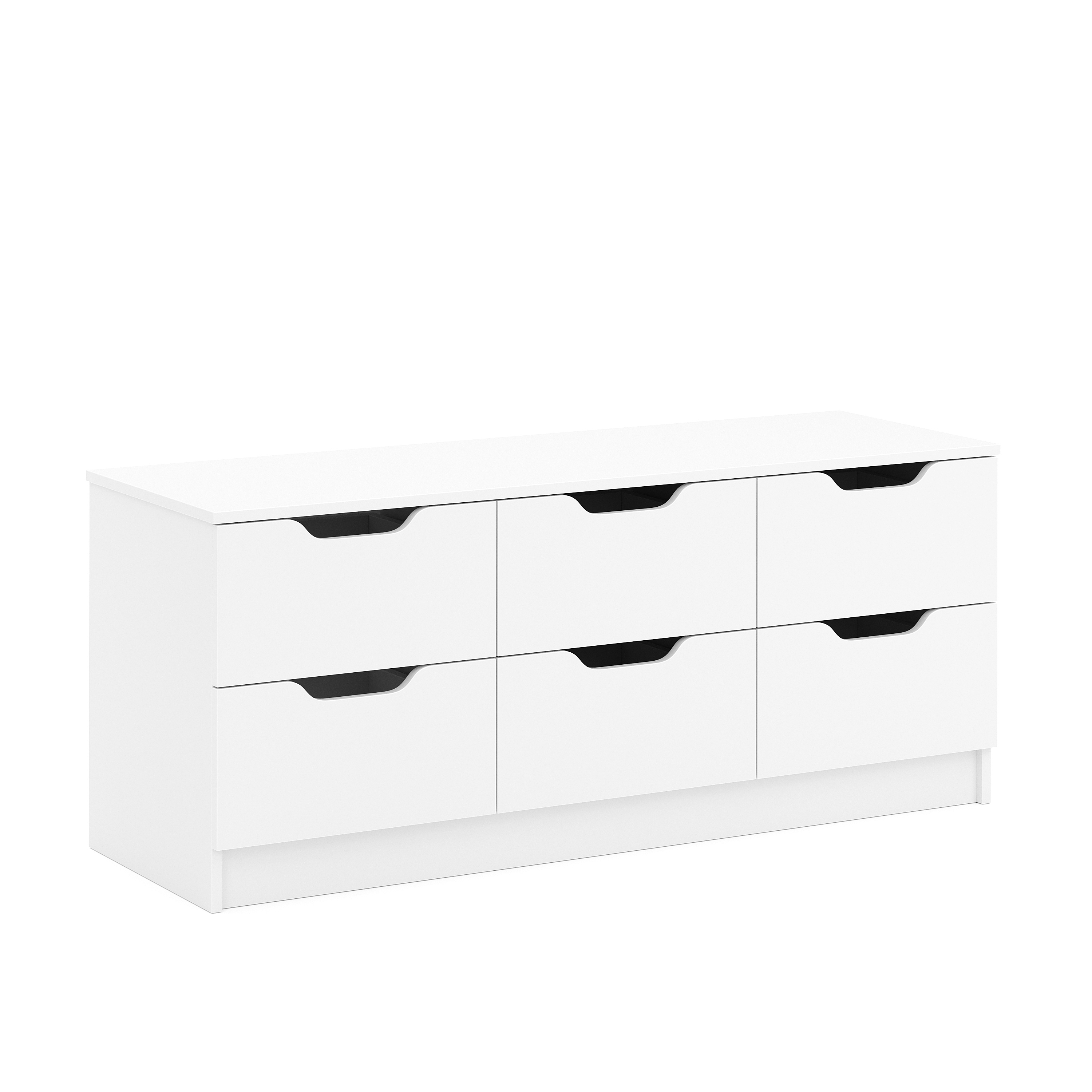 Kommode SENA 6 Schubladen 120 x 50 cm weiss