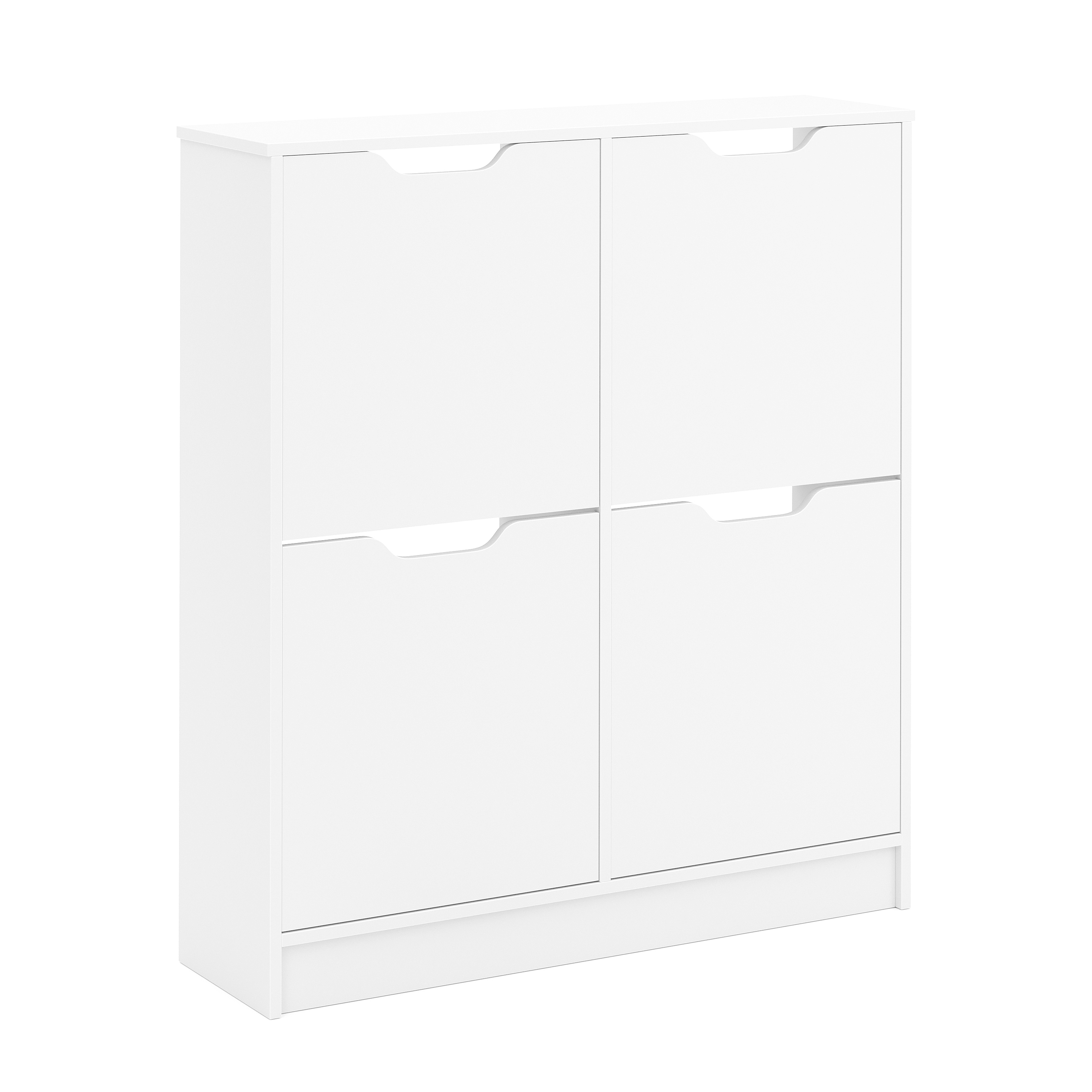 Schuhschrank SENA 4 Kippfächer 90 x 100 cm weiss