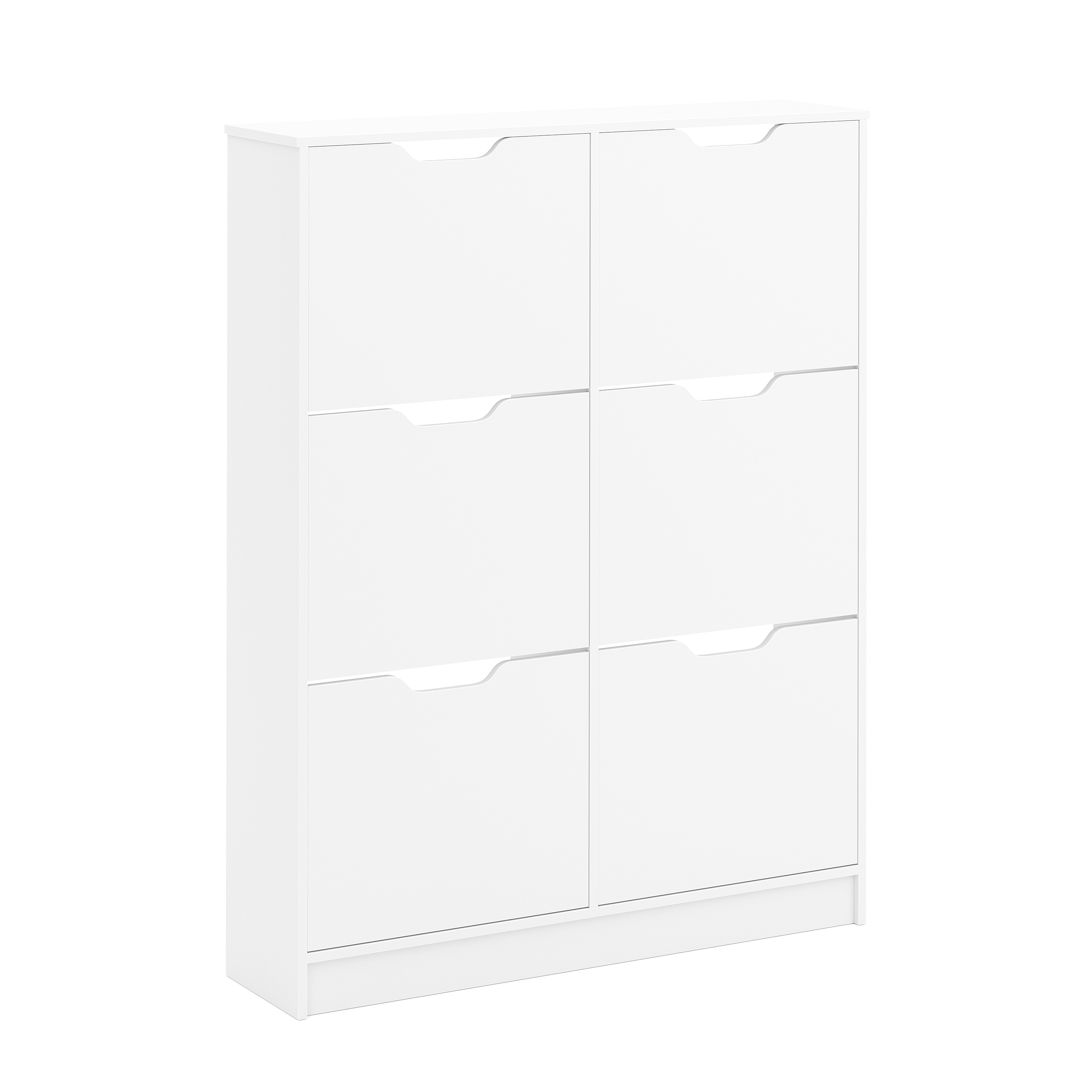 Schuhschrank SENA 6 Kippfächer 101 x 129 cm weiss