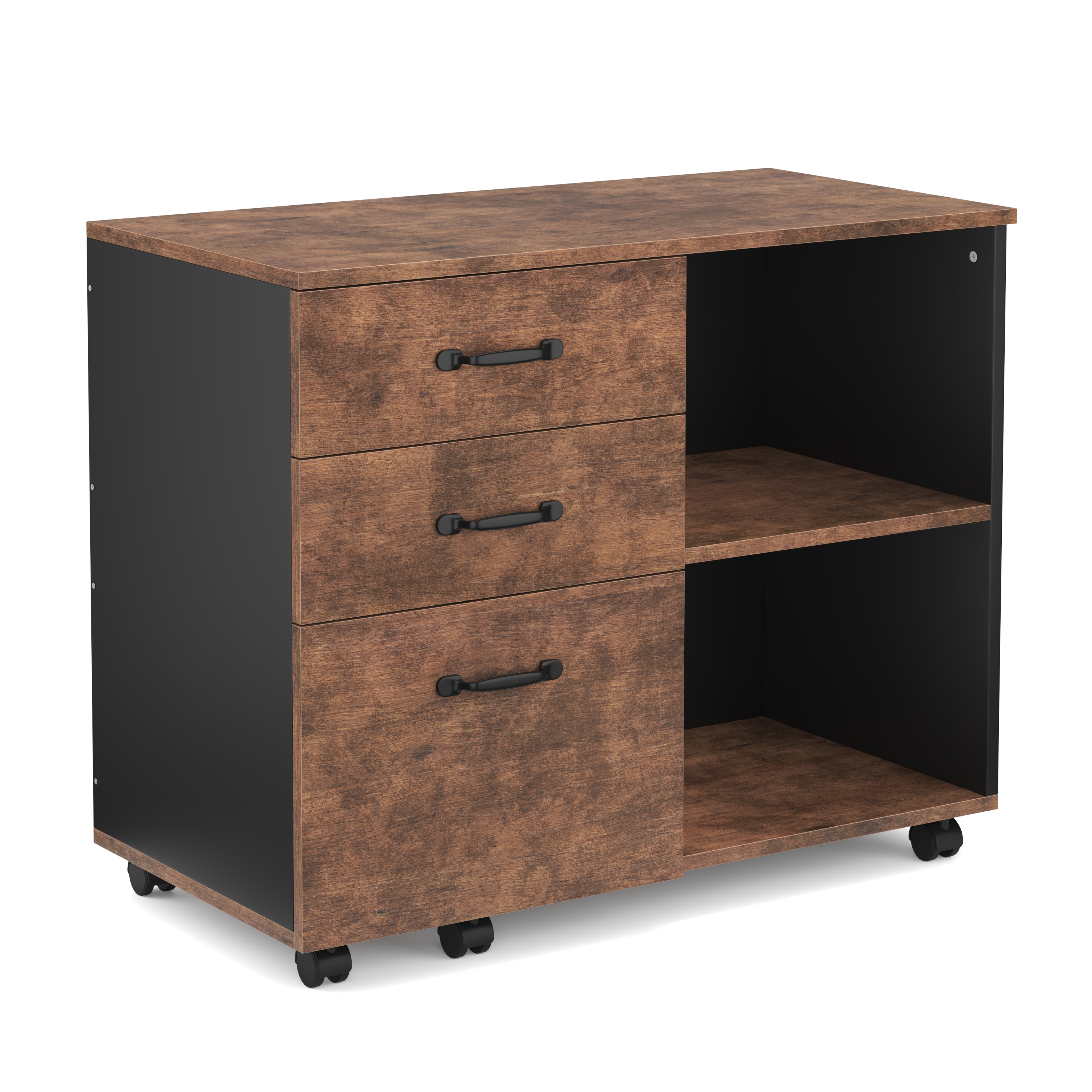 Korpus Aktenschrank Vintage BONITA mit 3 Schubladen und 2 Fächern