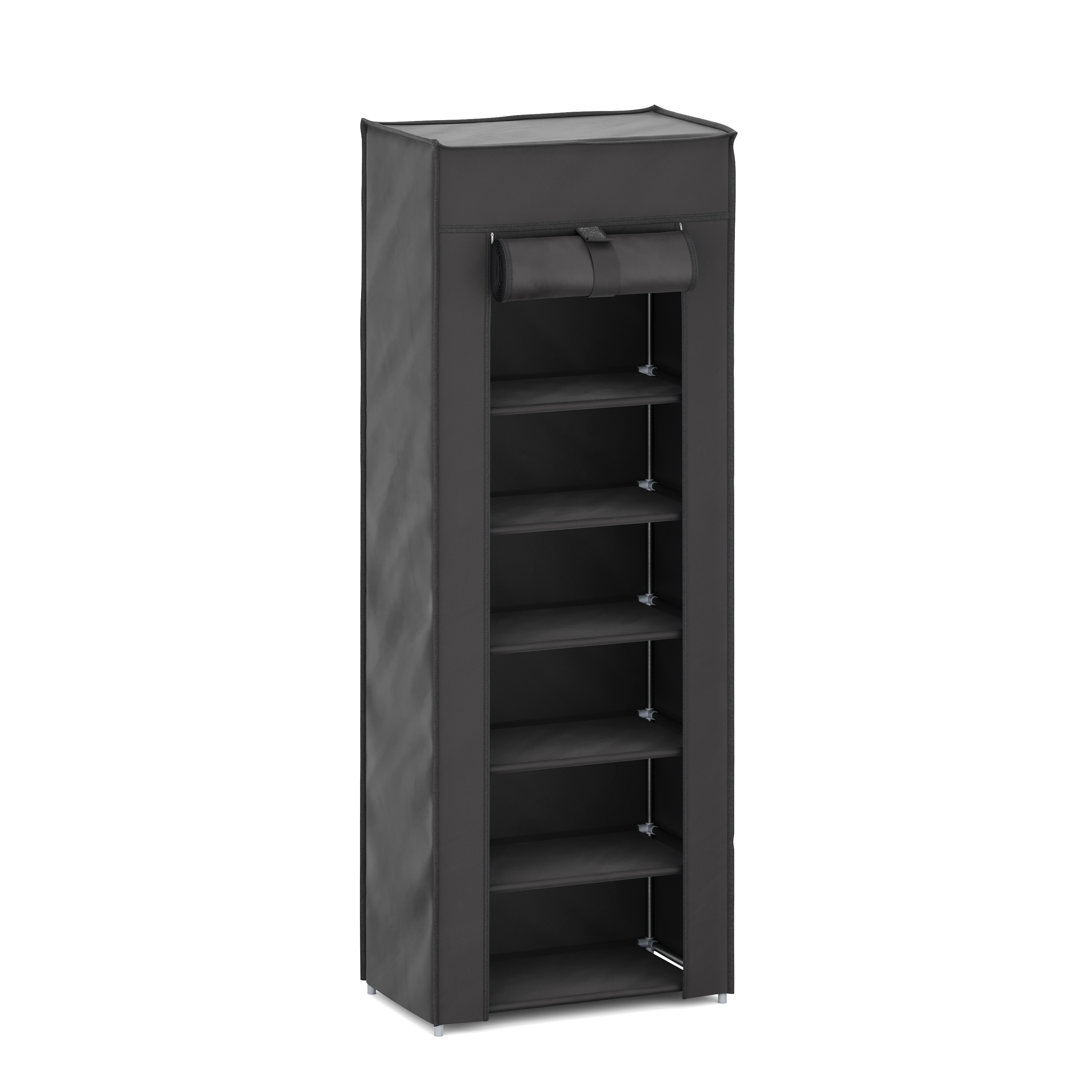 Schuhschrank faltbar 28 x 46 x 129 cm schwarz