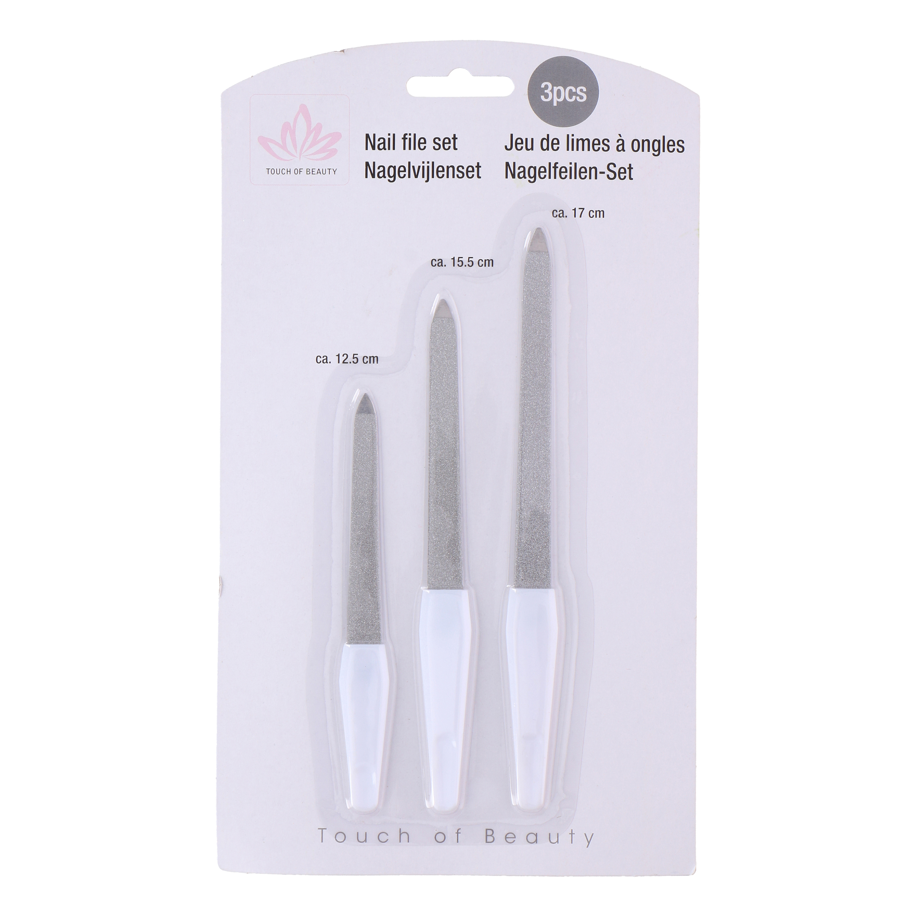 Nagelfeile Set 3-teilig weiss