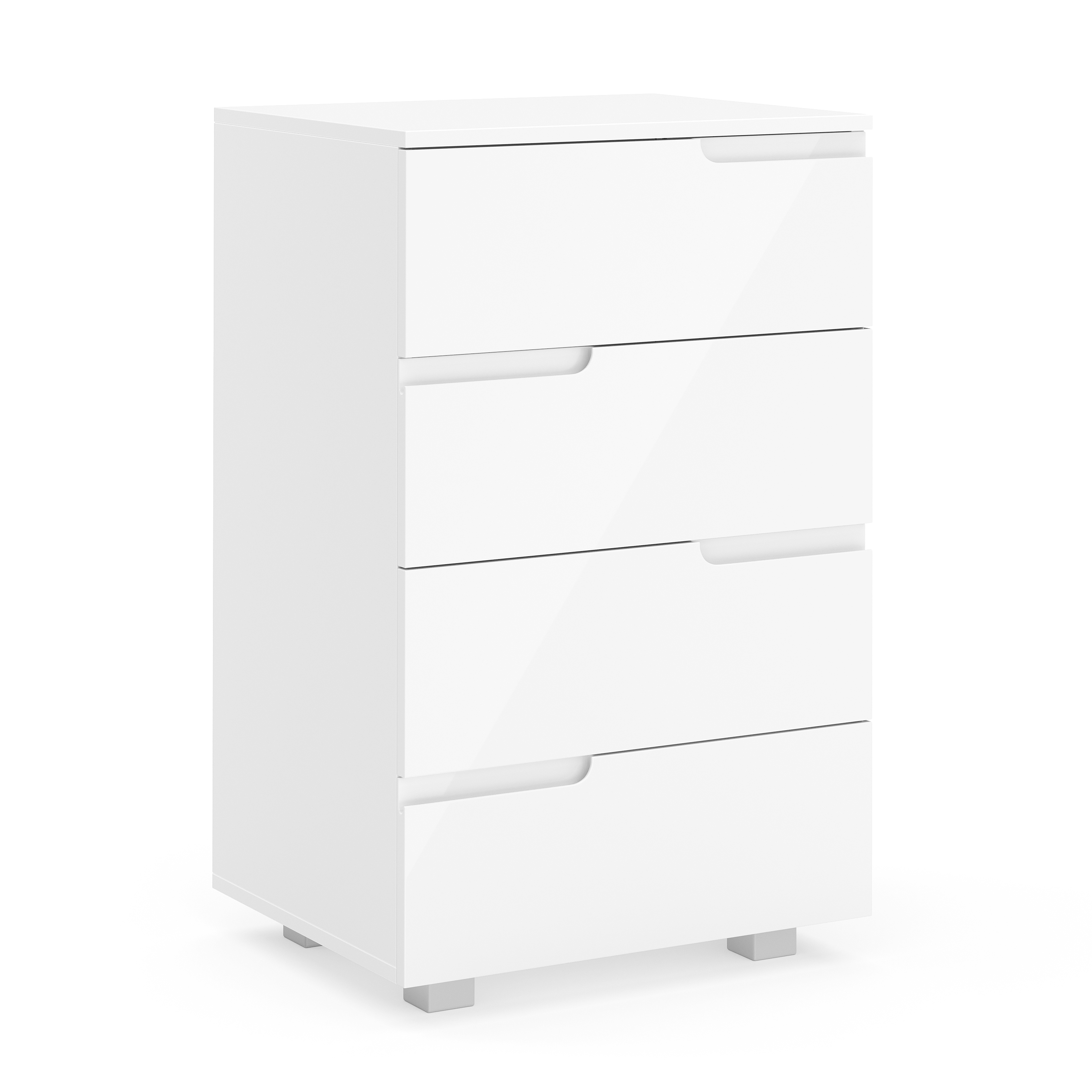 Kommode AVILA 4 Schubladen 50 x 80 cm Hochglanz weiss