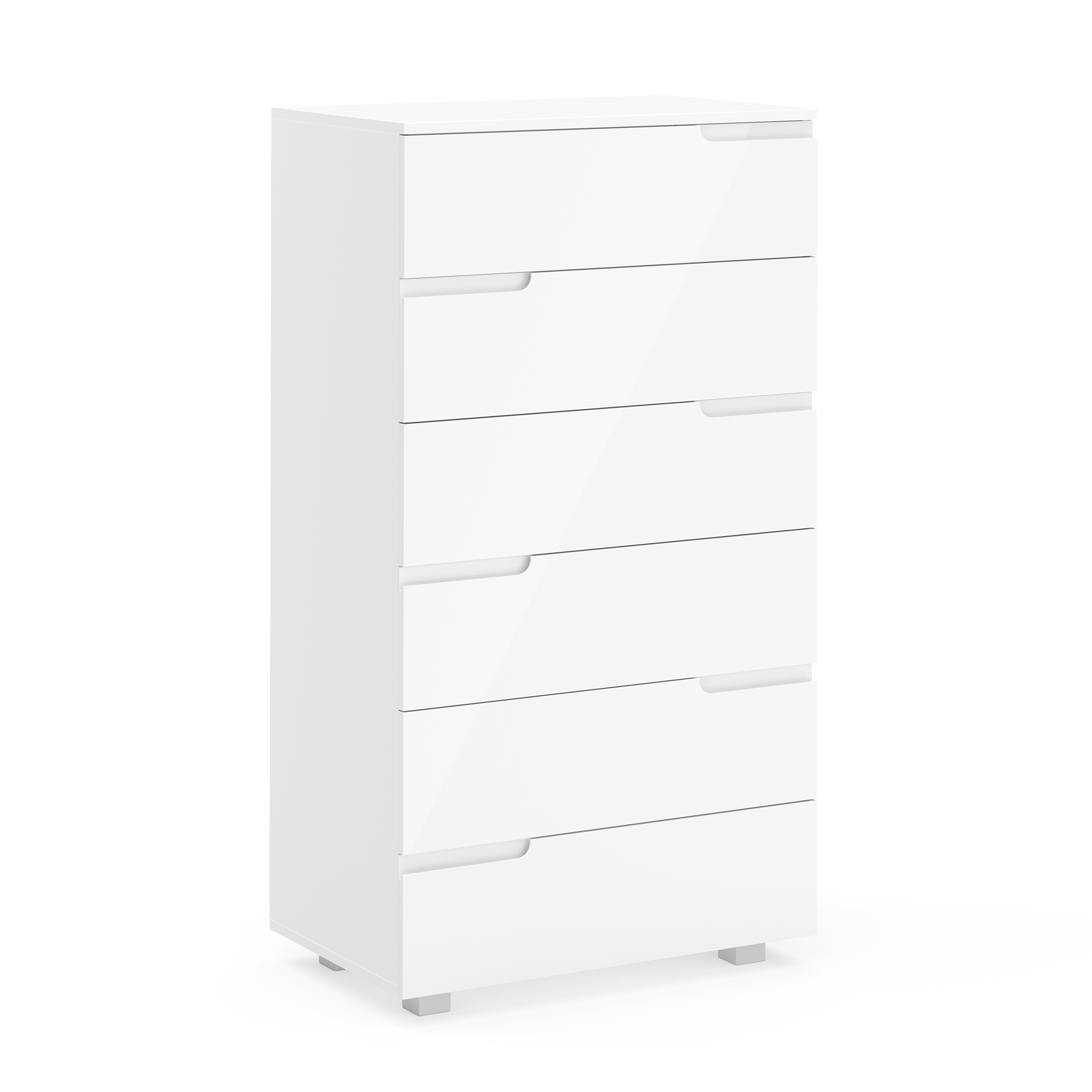 Image of Kommode AVILA 6 Schubladen 65 x 119 cm Hochglanz weiss