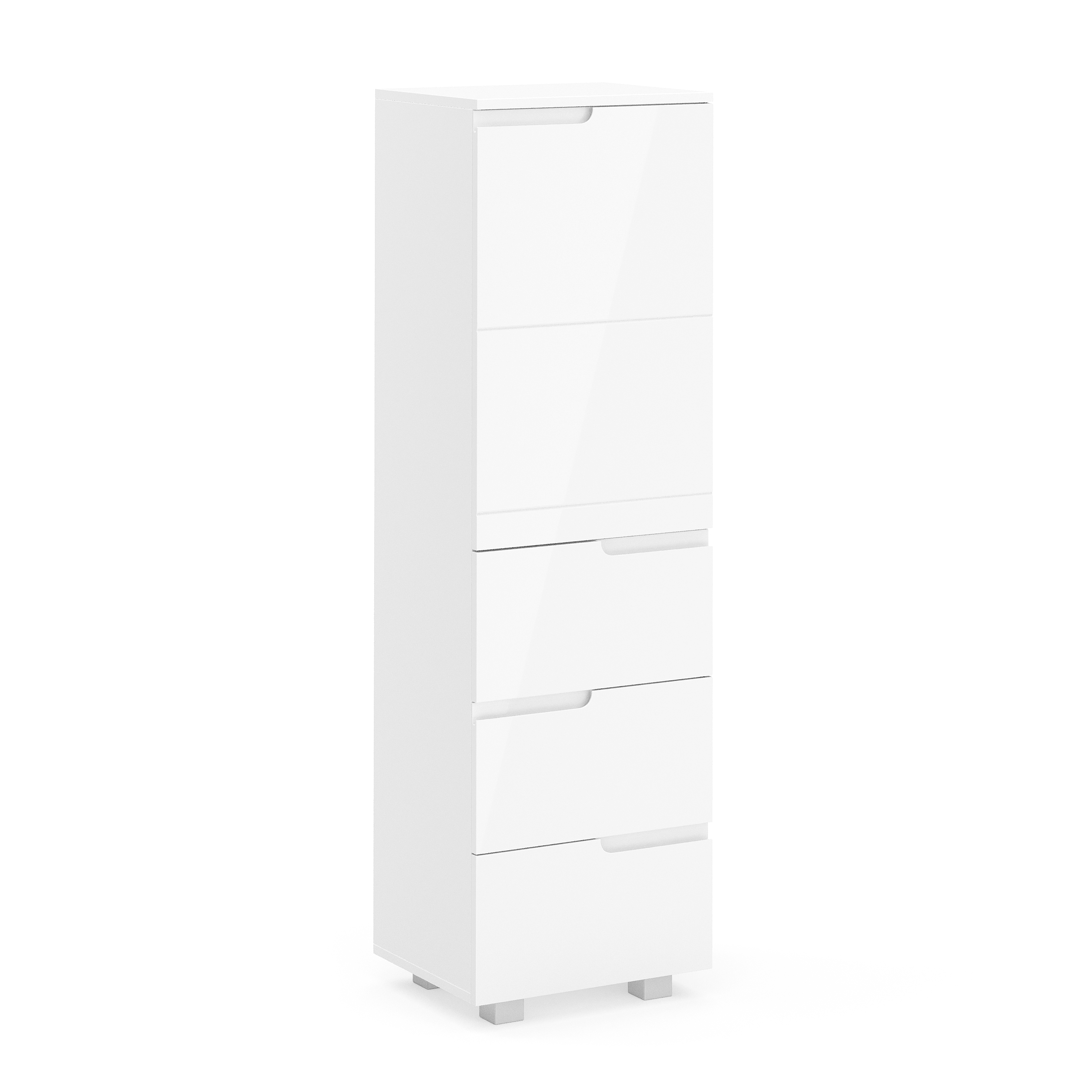 Badezimmerschrank AVILA 40 x 135 cm Hochglanz weiss