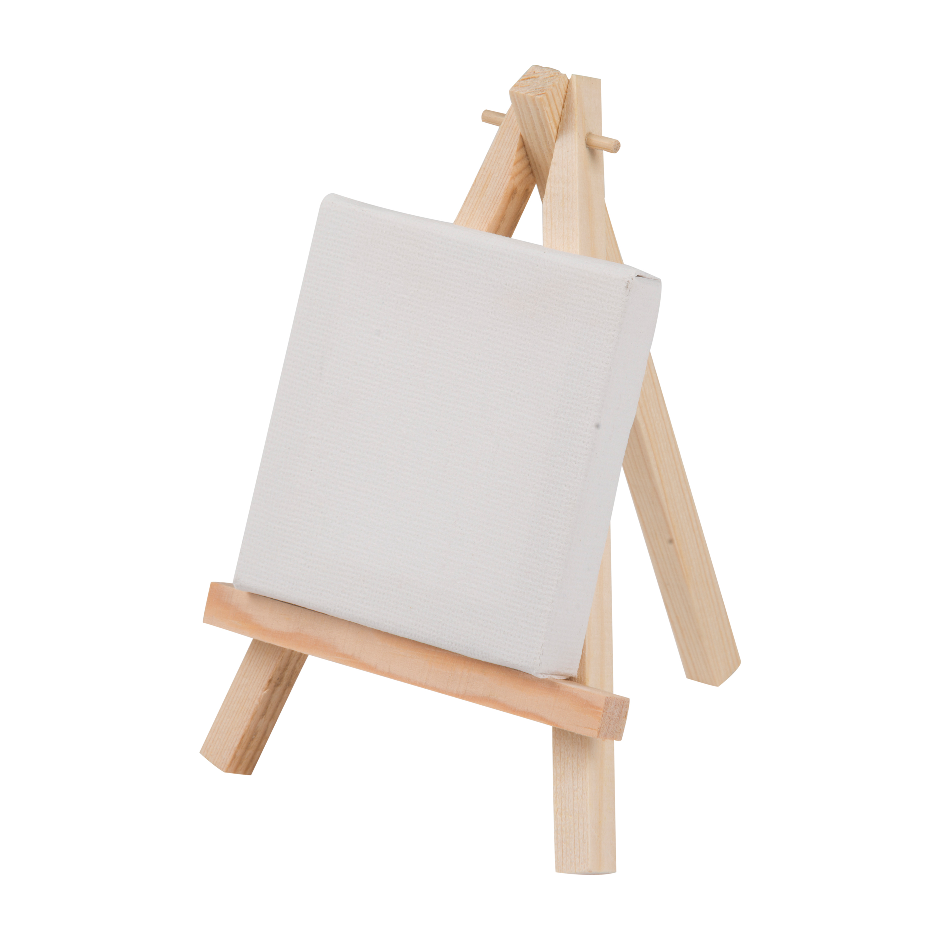 Staffelei Holz mit Mini-Leinwand 7 x 7 cm