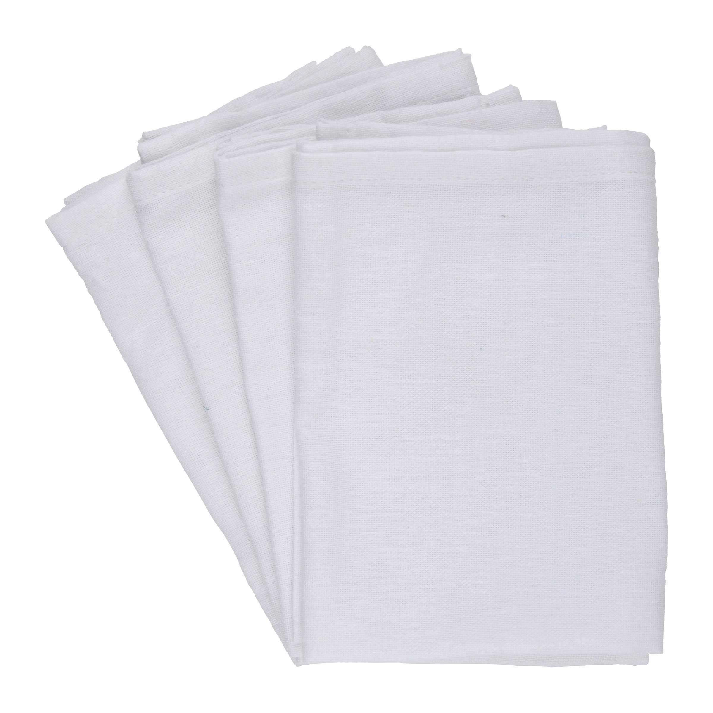 Serviette 35 x 35 cm 4er Set weiss