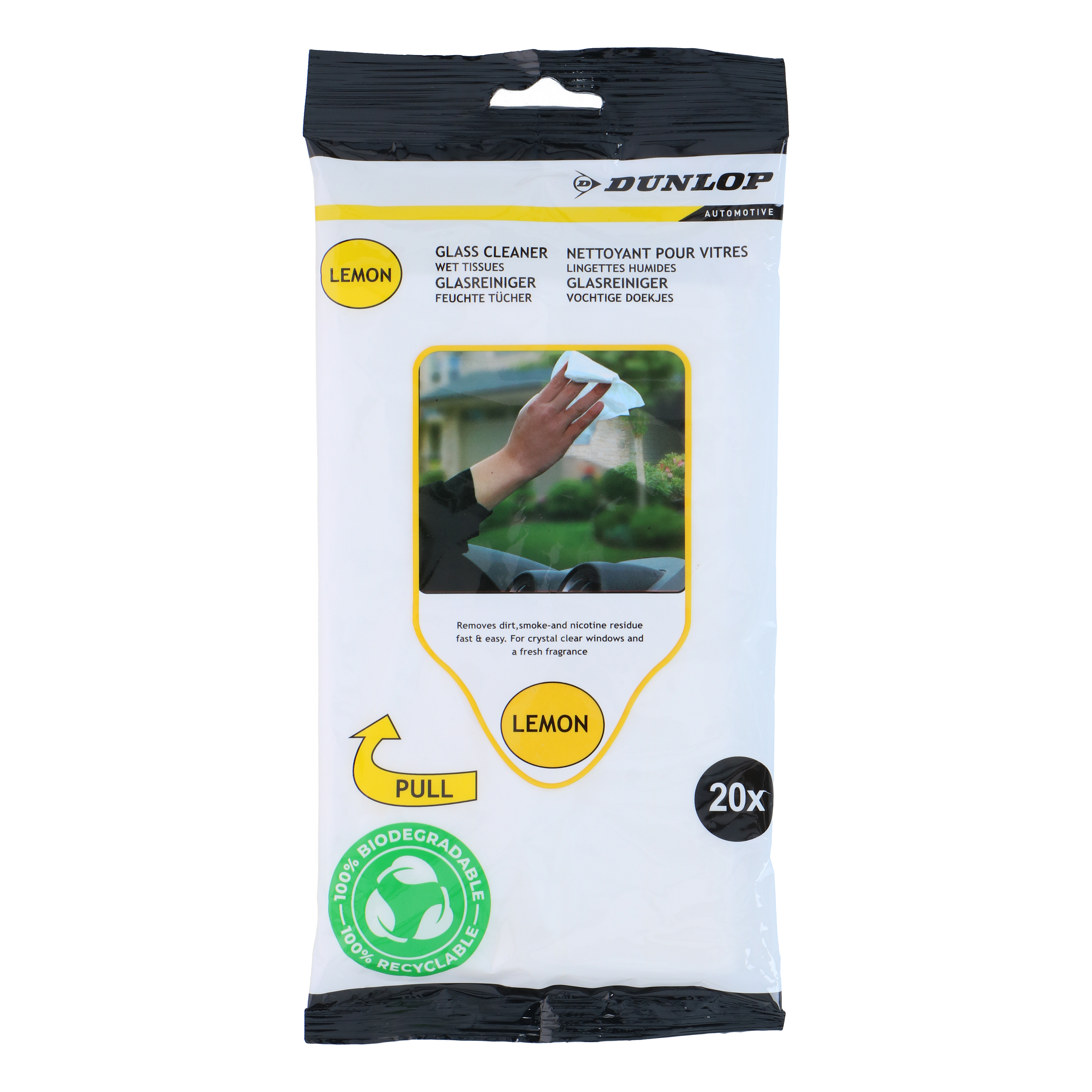 Feuchttuch Autoreinigung Scheiben 20 Stk. Zitrone