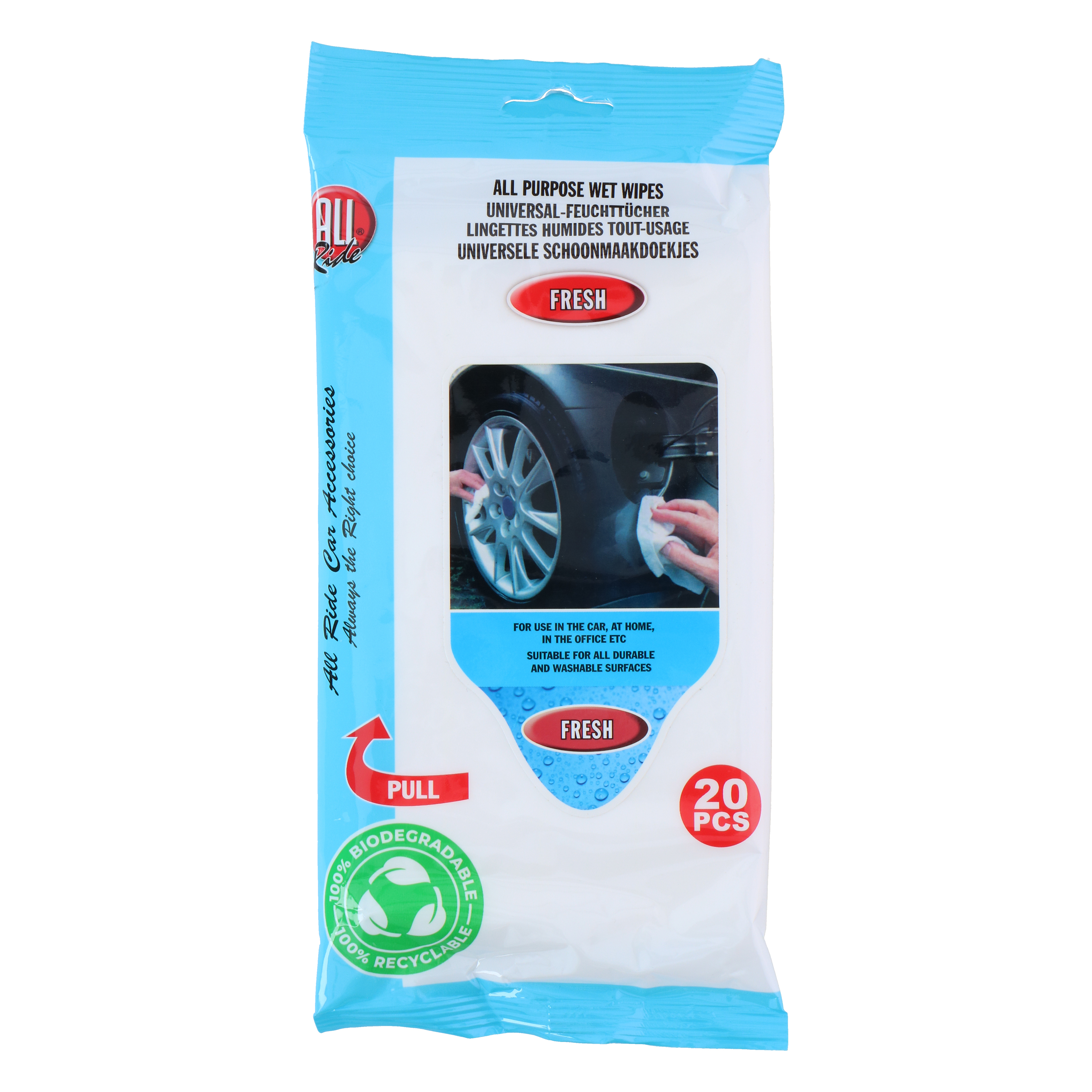 Universal Feuchttücher Auto 12 x 24 cm 20 Stk.