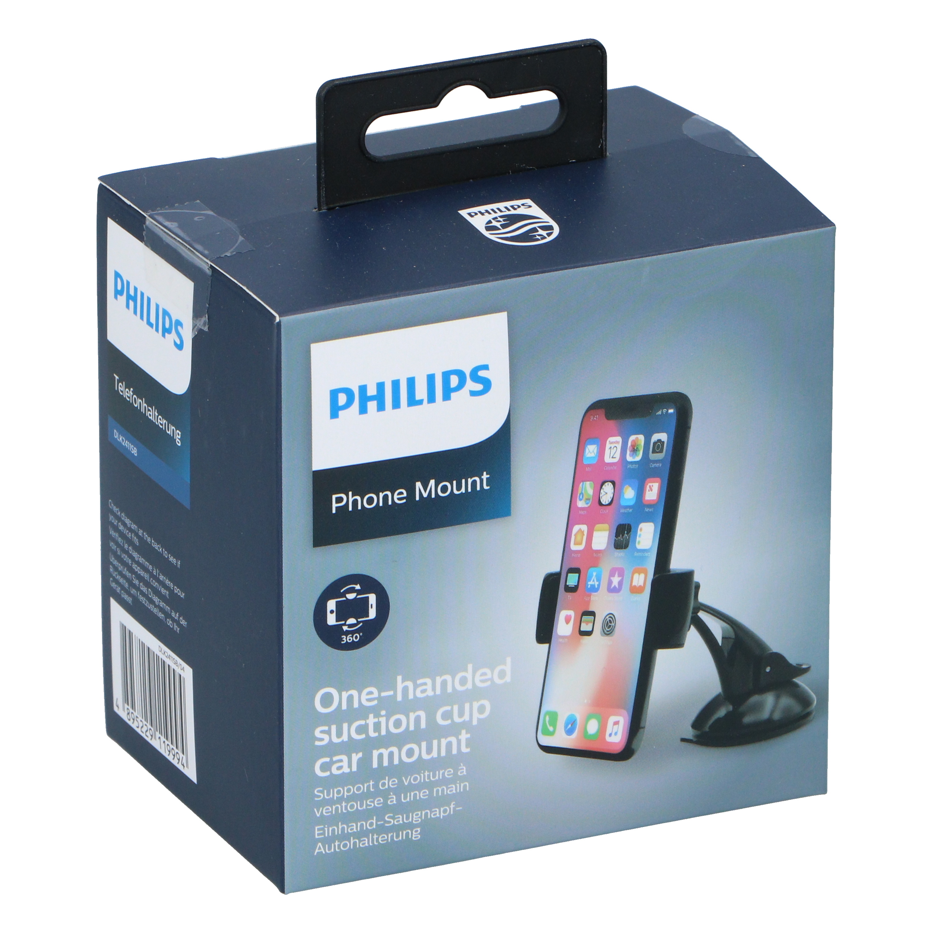 Handyhalterung Auto mit Saugnapf PHILIPS schwarz