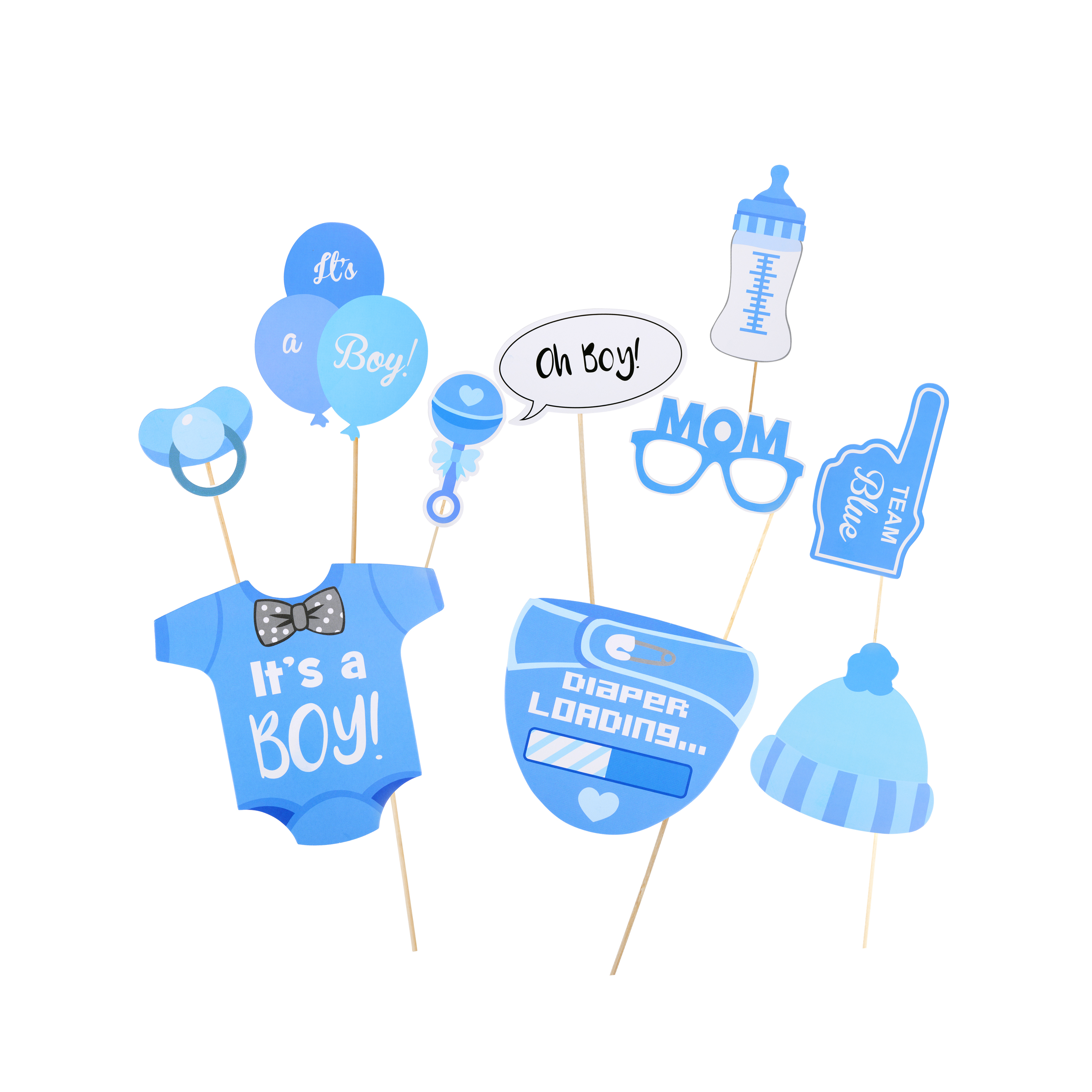 Photobooth Set I&apos;ts a Boy 10-teilig blau