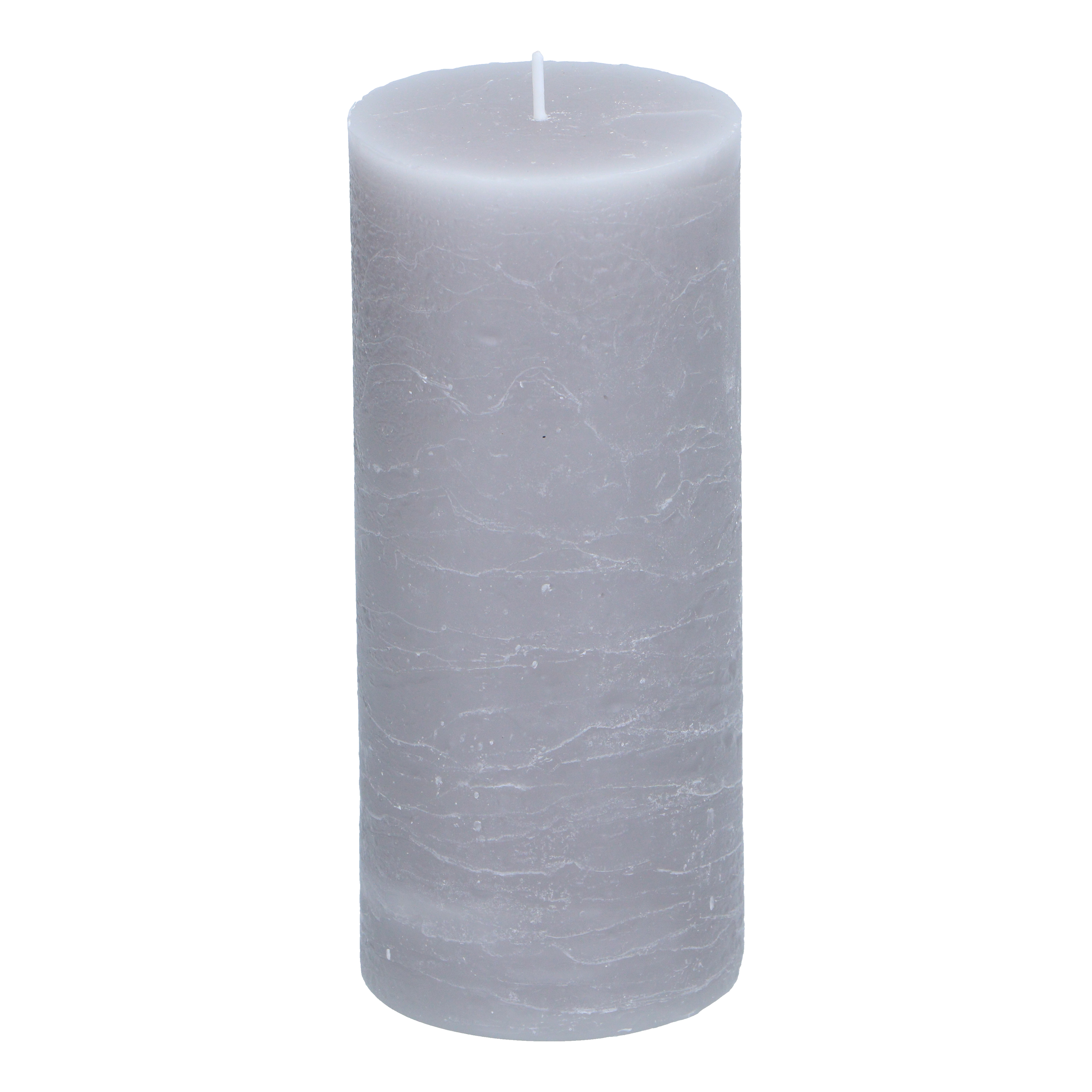 Kerze 7 x 16 cm hellgrau