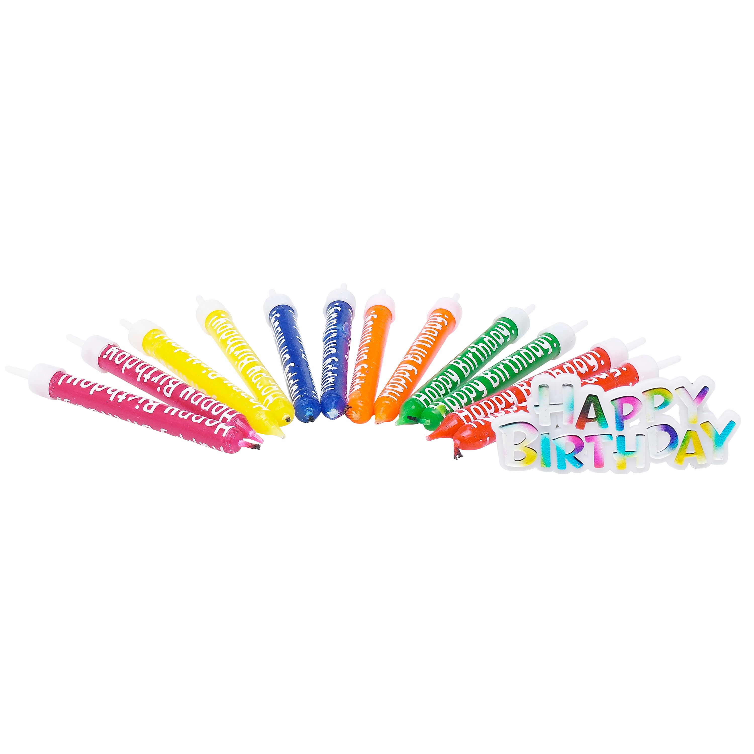 Kerze Set HAPPY BIRTHDAY 13-teilig bunt