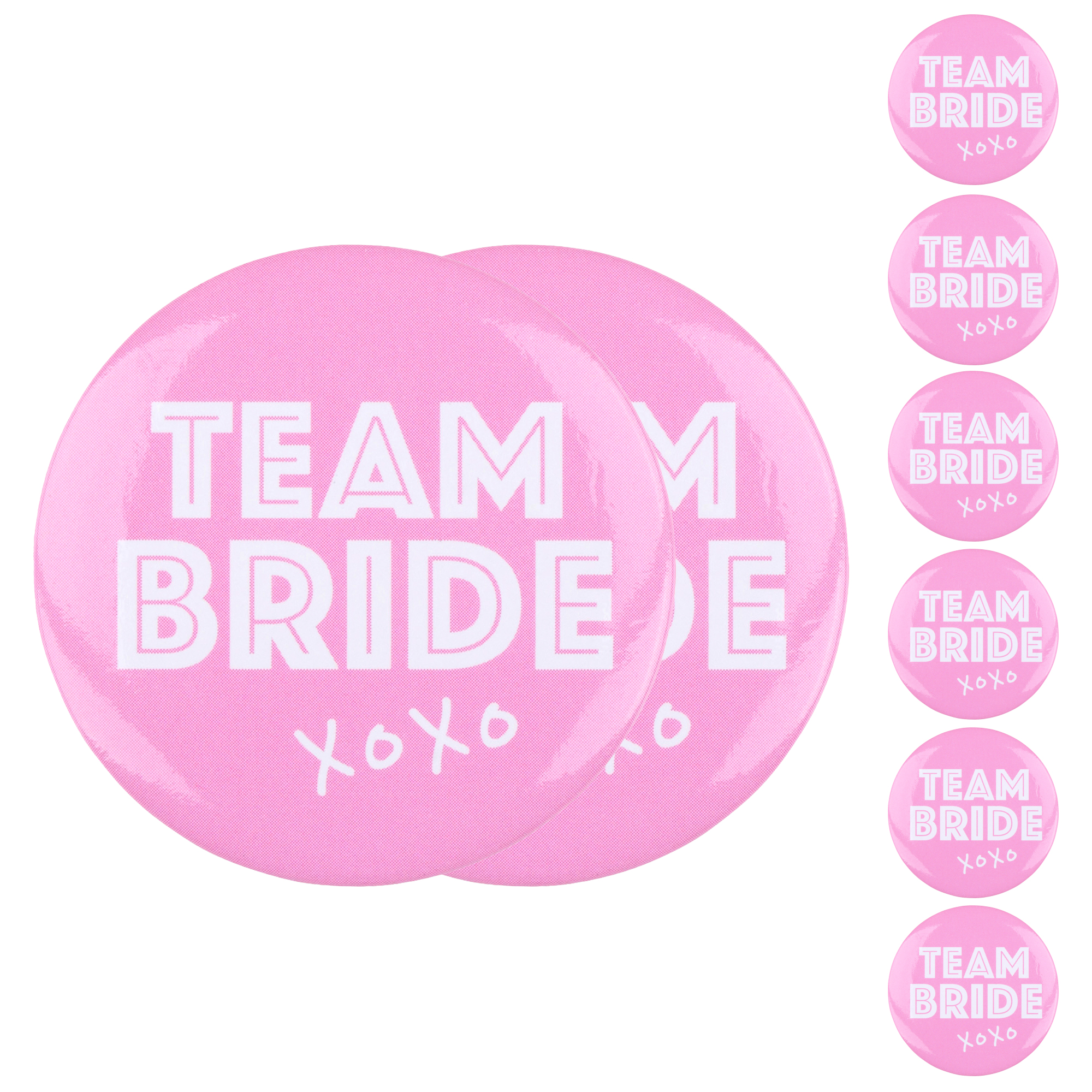 Badge TEAM BRIDE 8er Set pink