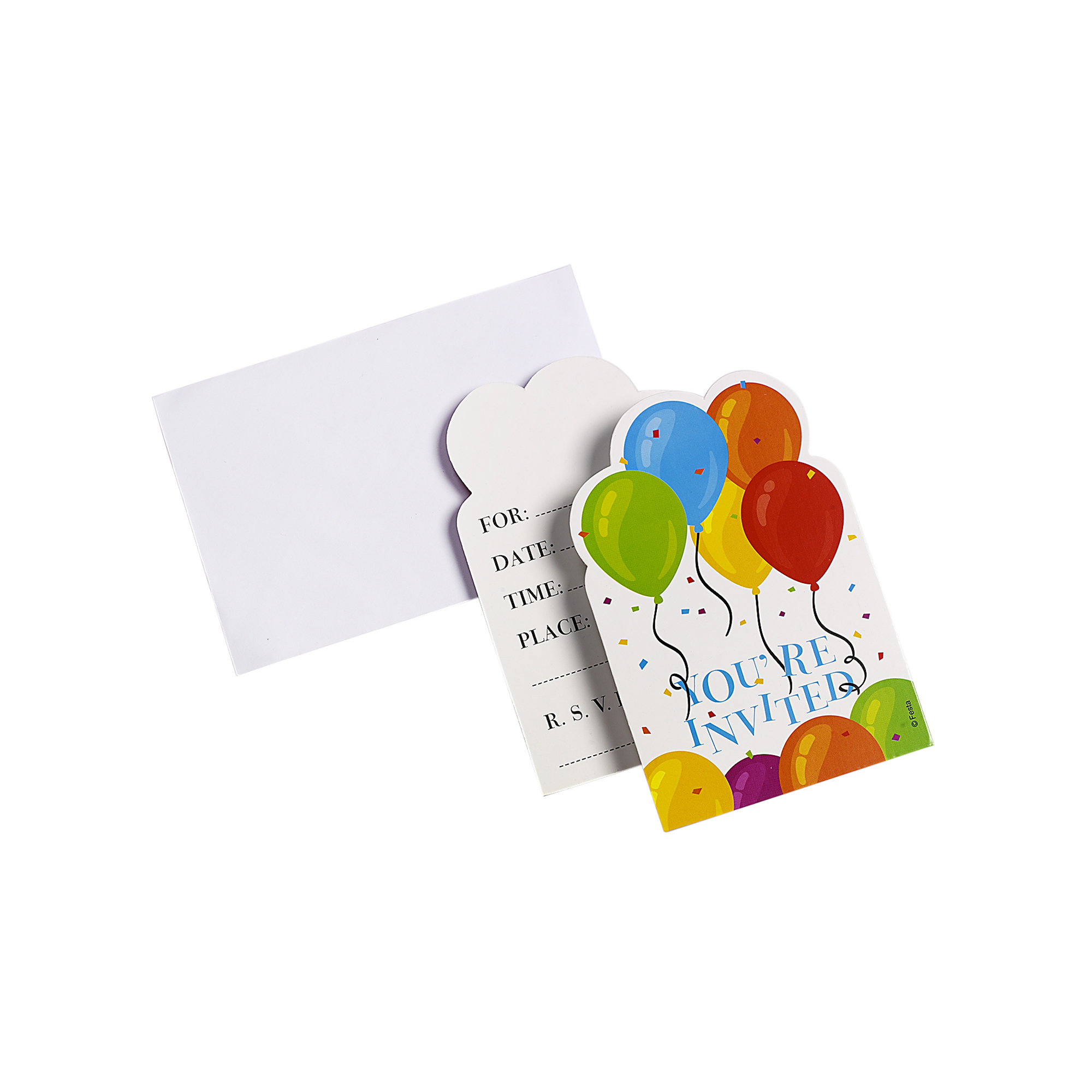 Einladungskarte 9 x 14 cm 6er Set bunt
