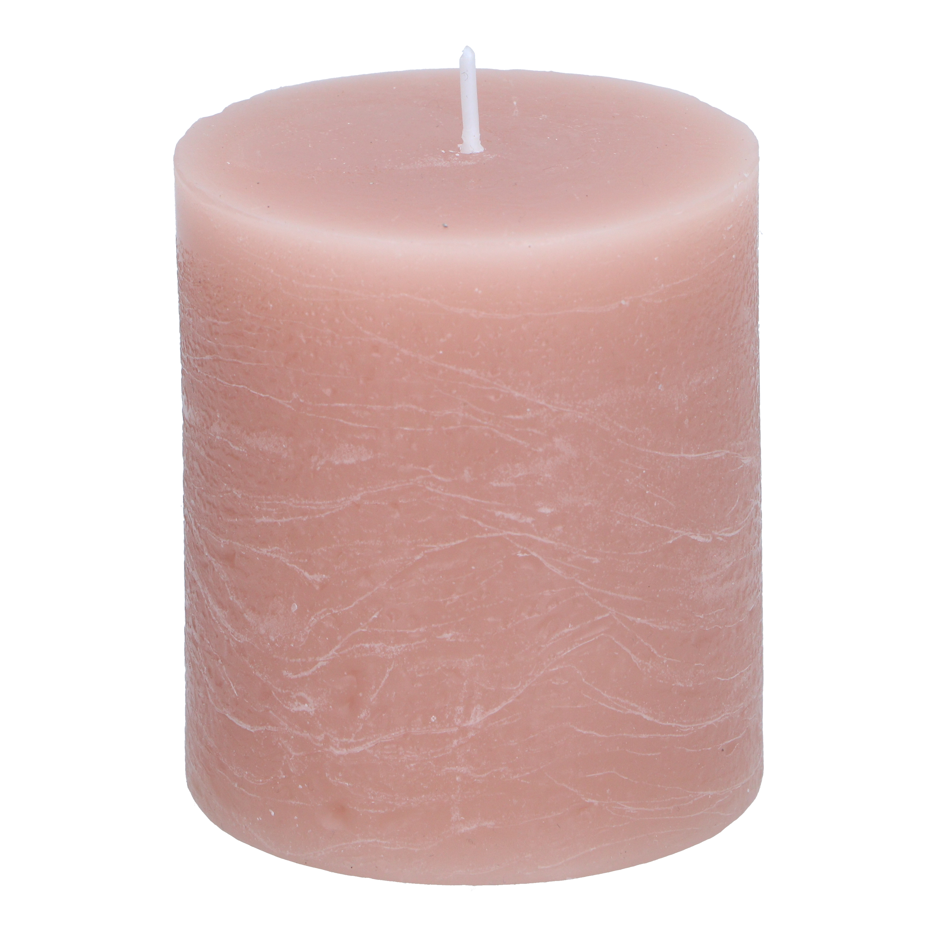 Kerze rustikal 7 x 8 cm rosa