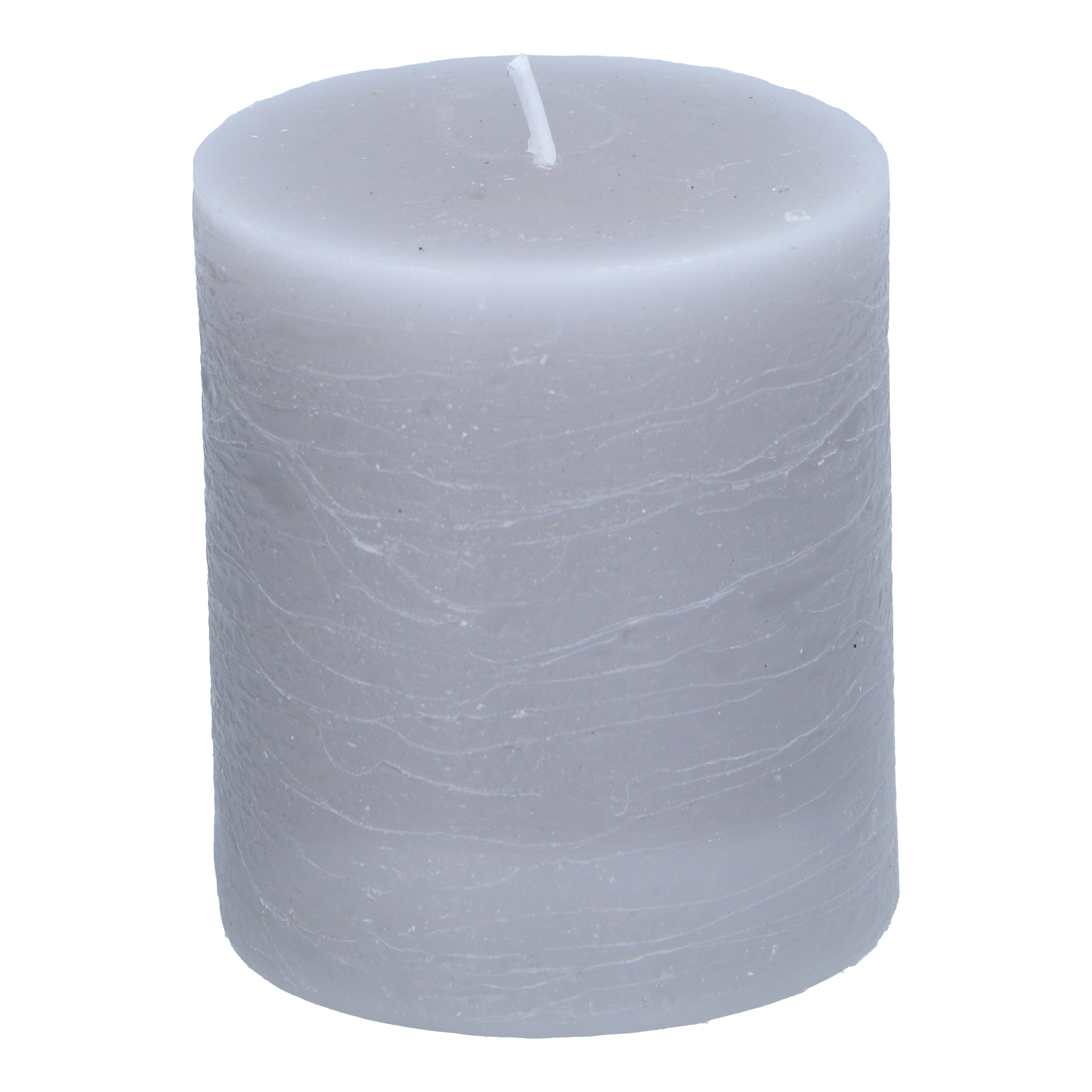 Kerze rustikal 7 x 8 cm hellgrau