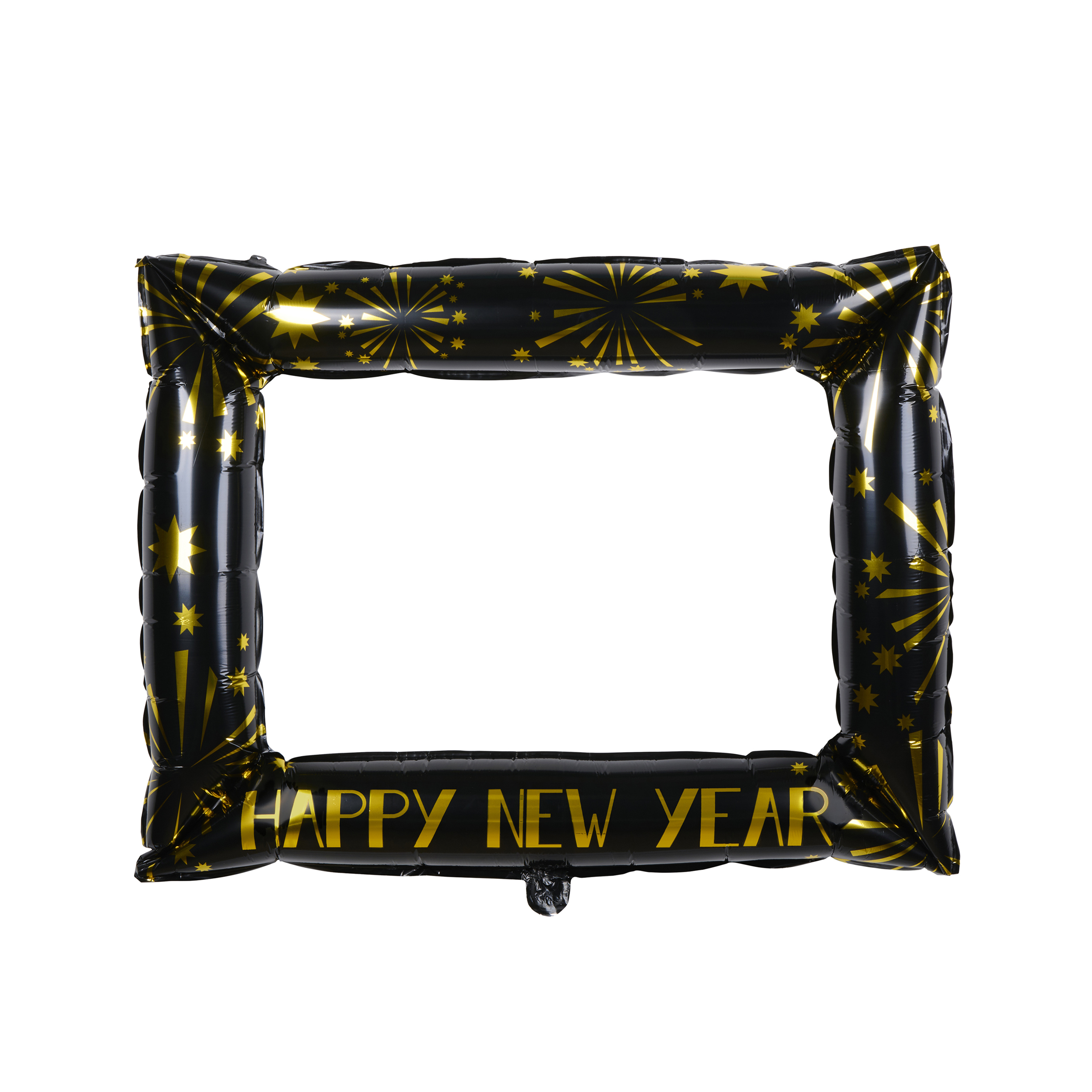 Folienballon-Fotorahmen Happy New Year 80 x 98 cm schwarz