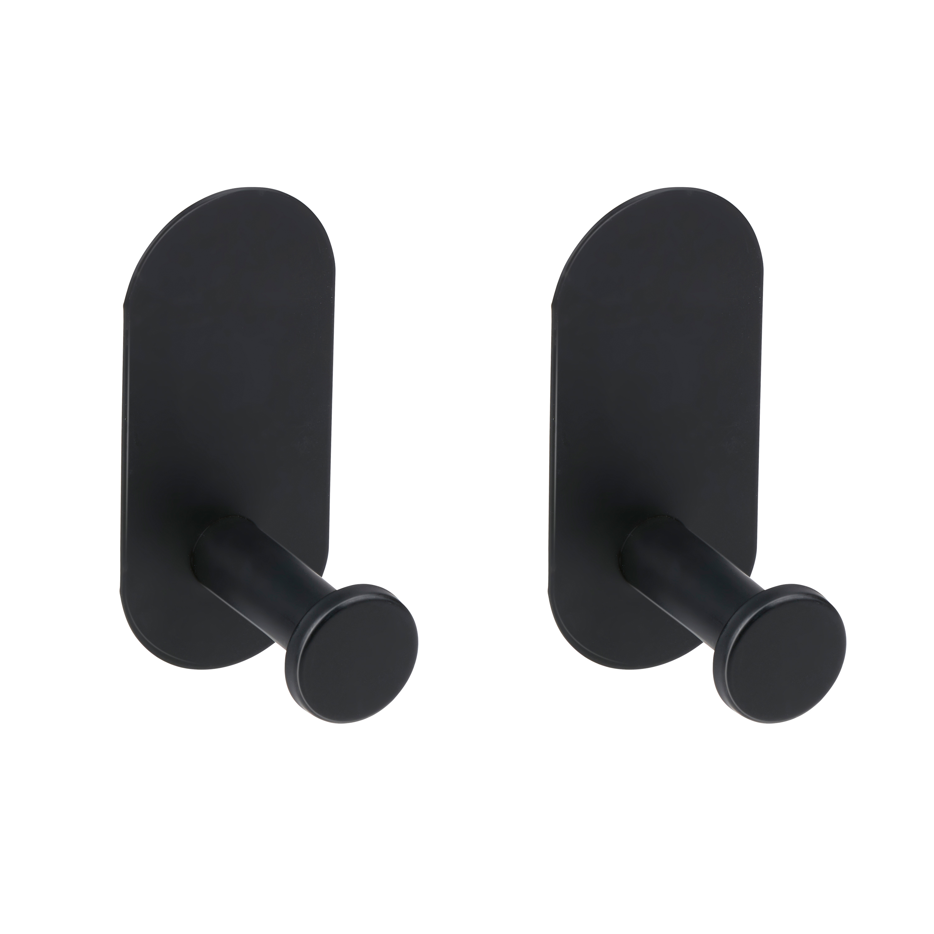 Wandhaken 5 x 6 cm 2er Set schwarz