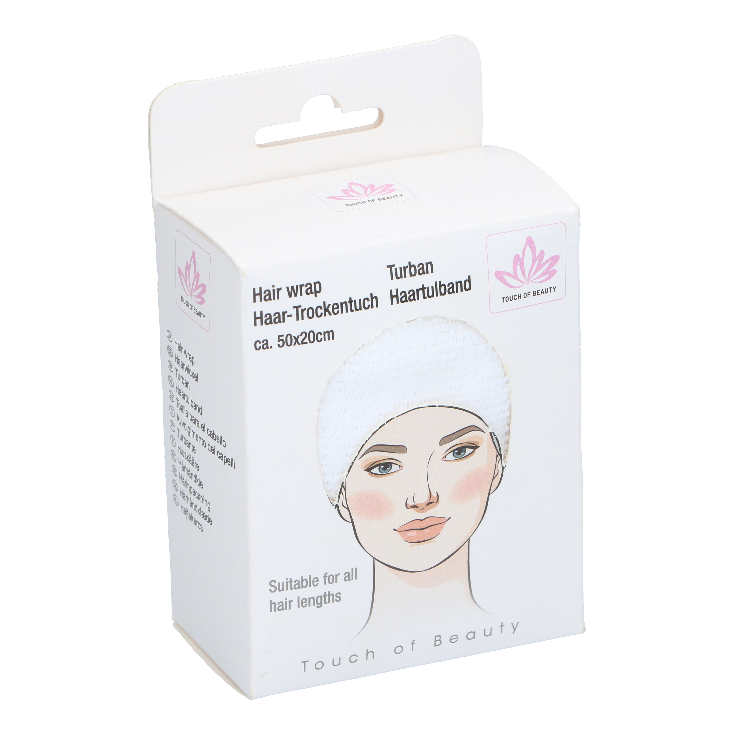 Haar Turban 50 x 20 cm weiss