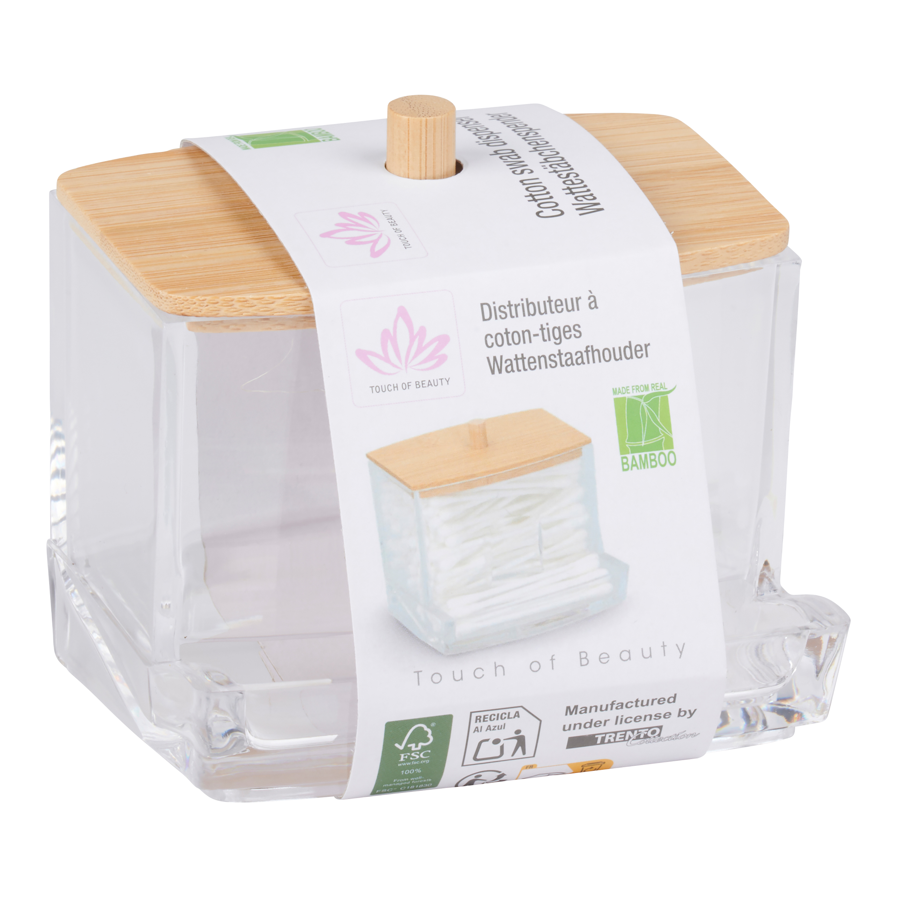 Wattestäbchen Behälter Bambus
