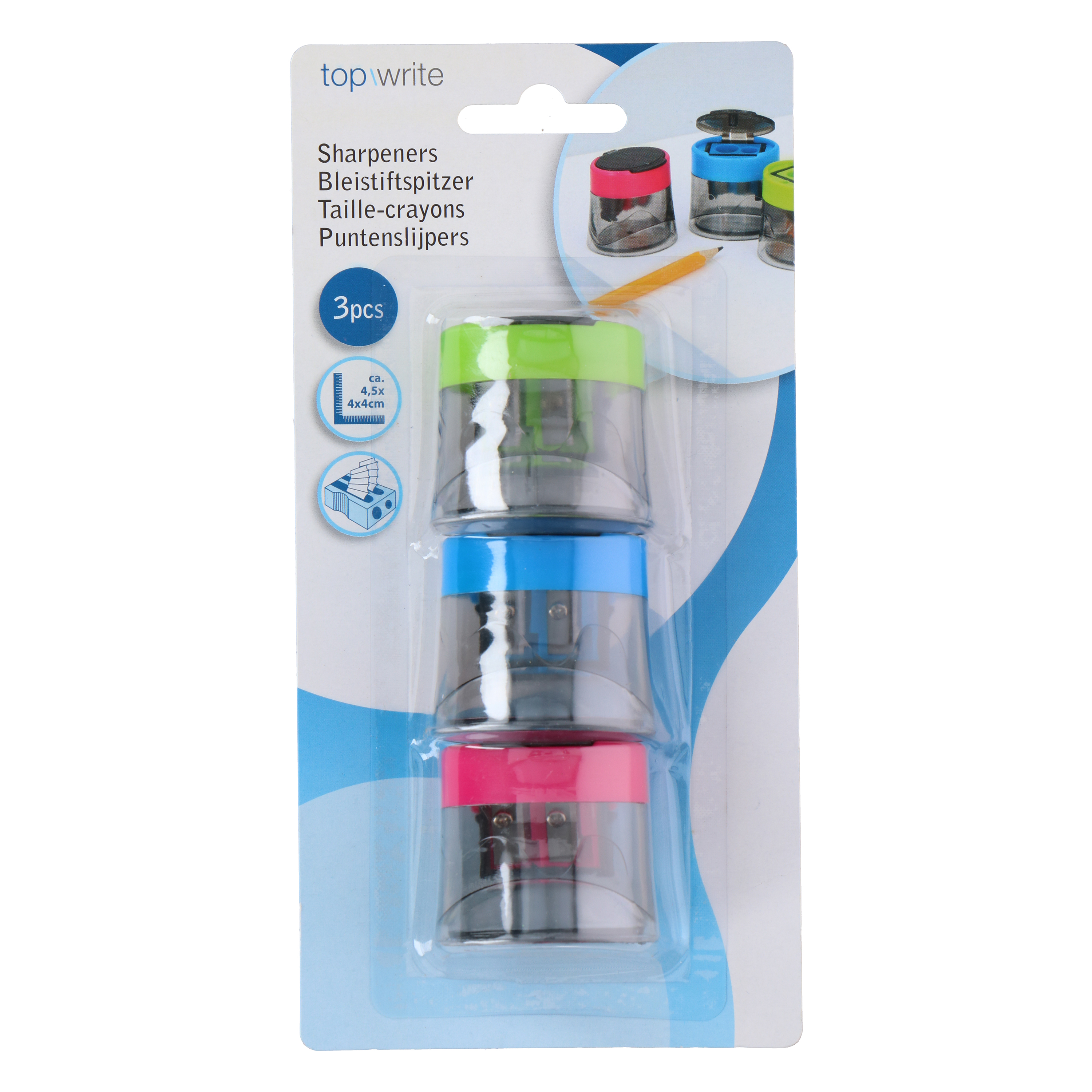 Bleistiftspitzer Set 4.5 x 4 cm 3-teilig