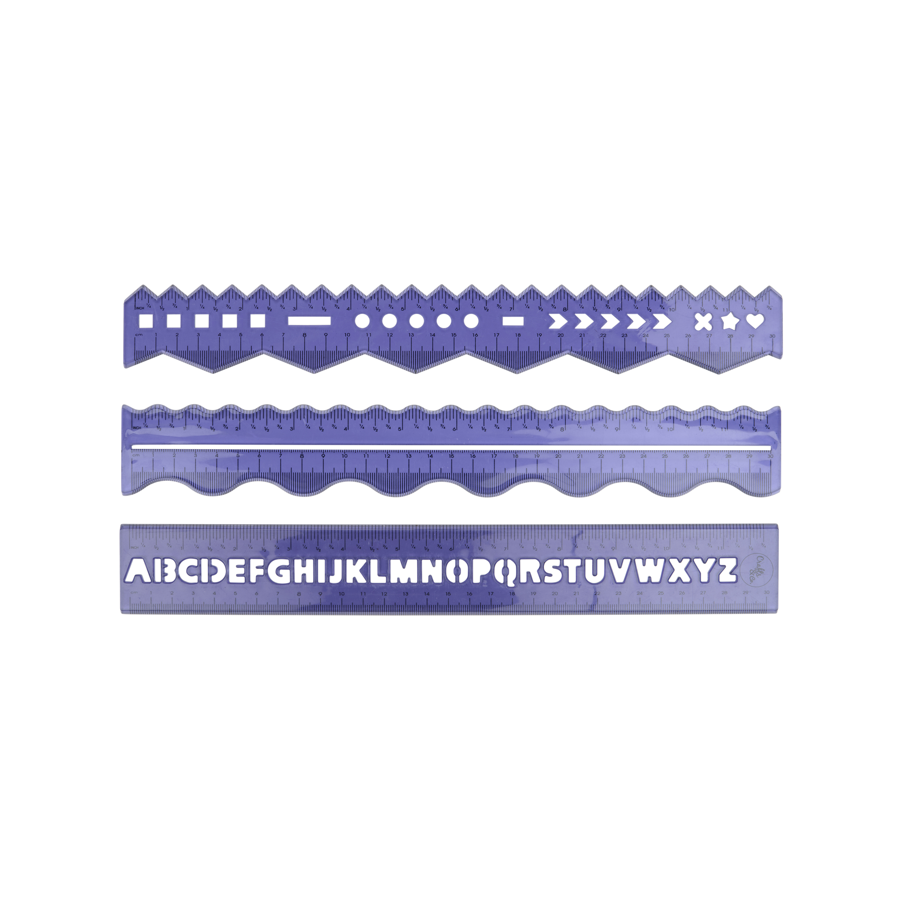 Lineal Set 30 cm 3-teilig blau