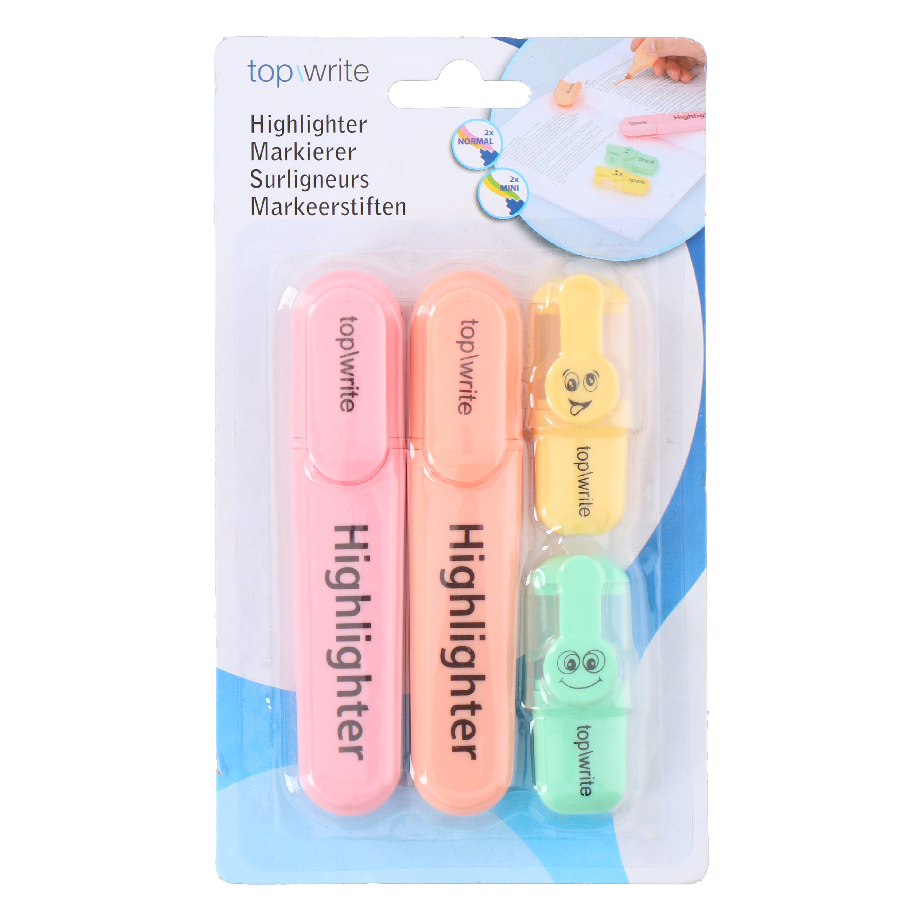 Textmarker Leuchtstift Set 4-teilig bunt