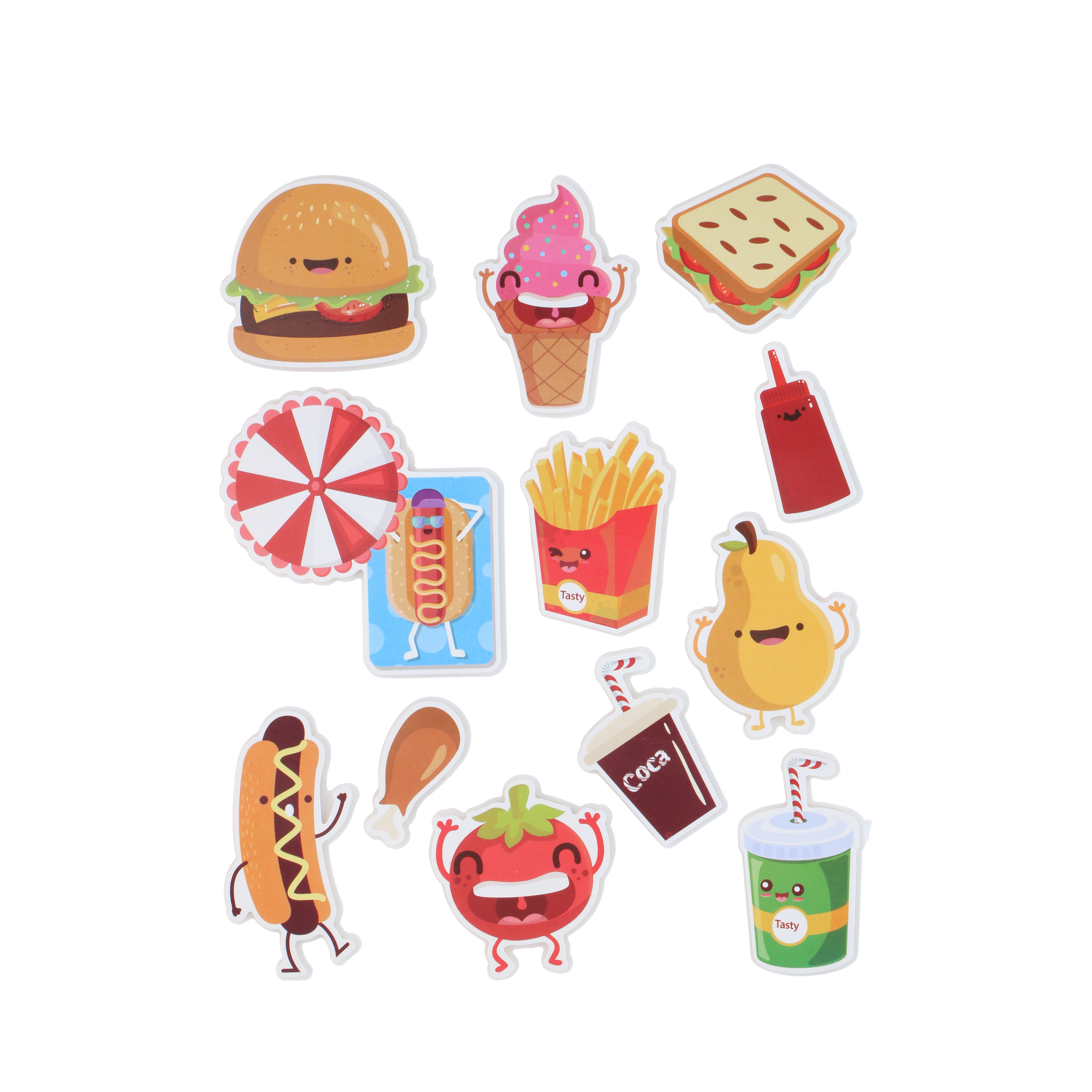 Sticker Aufkleber Set 3D 12-teilig bunt