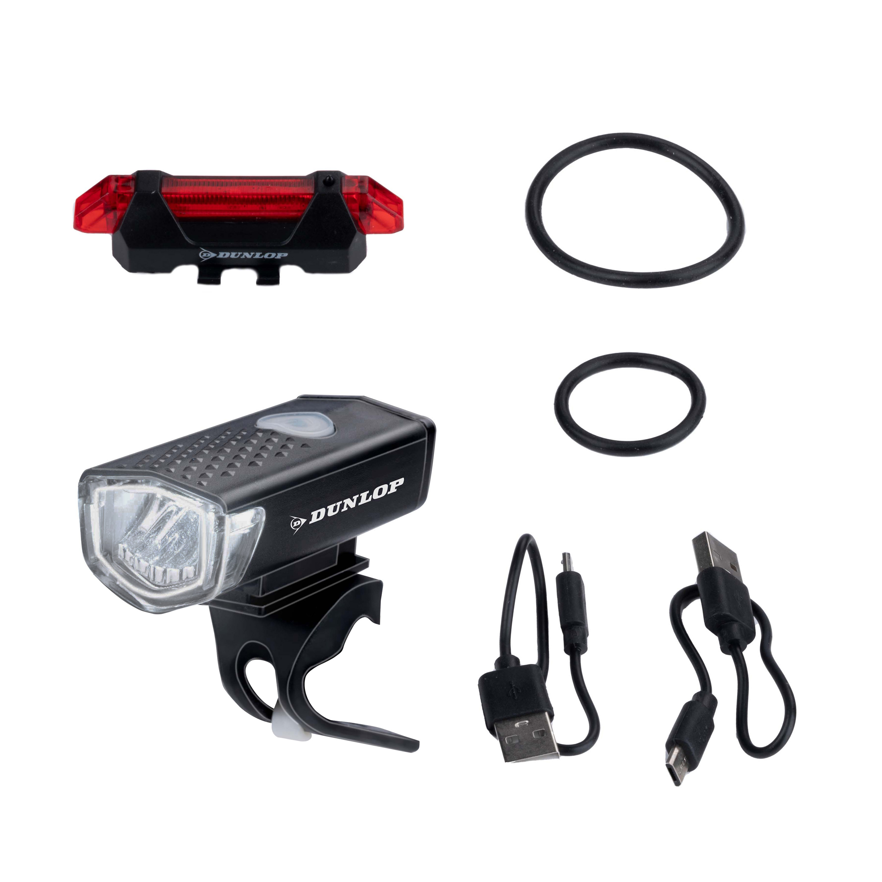 Velolicht-Set wiederaufladbar schwarz