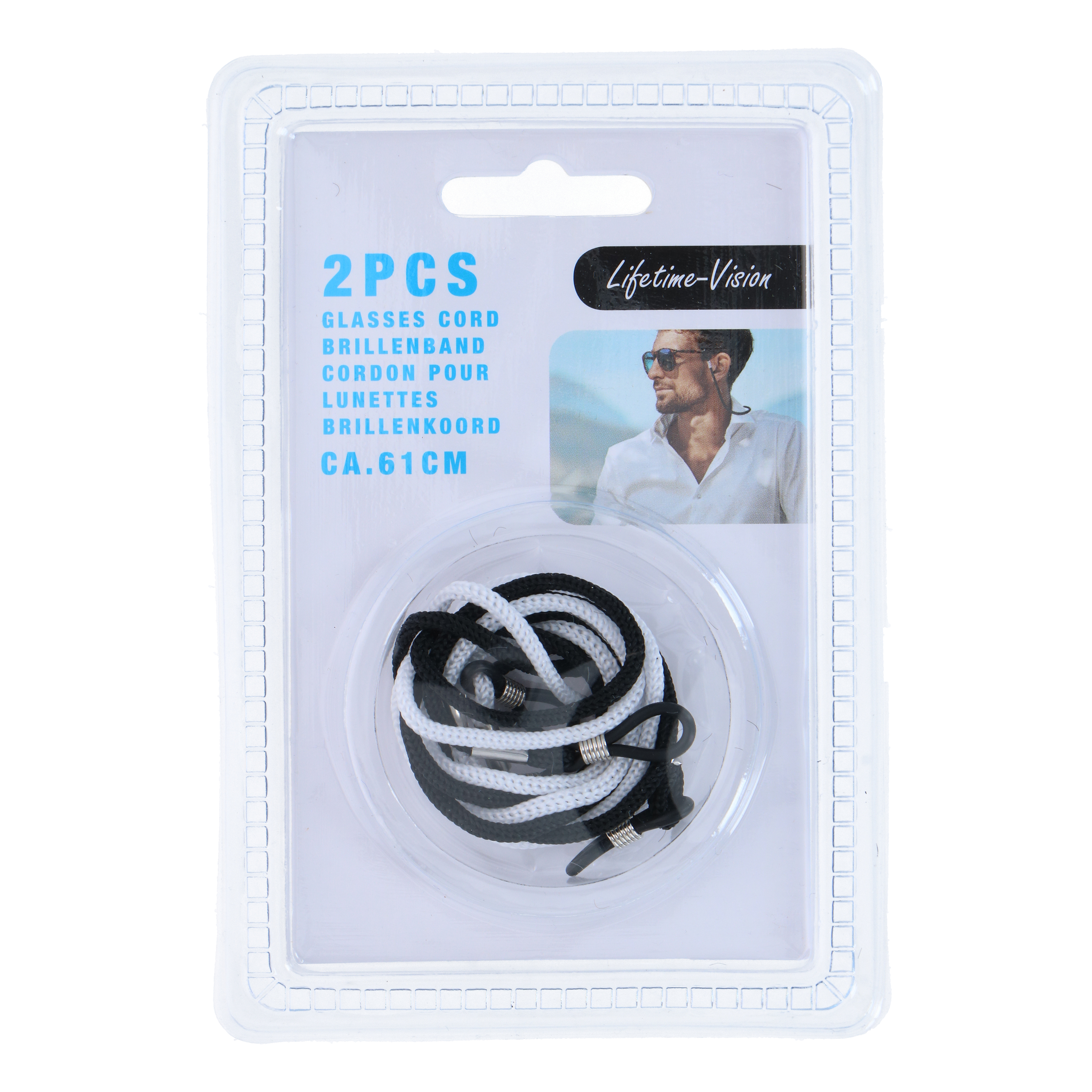 Brillenband schwarz/weiss