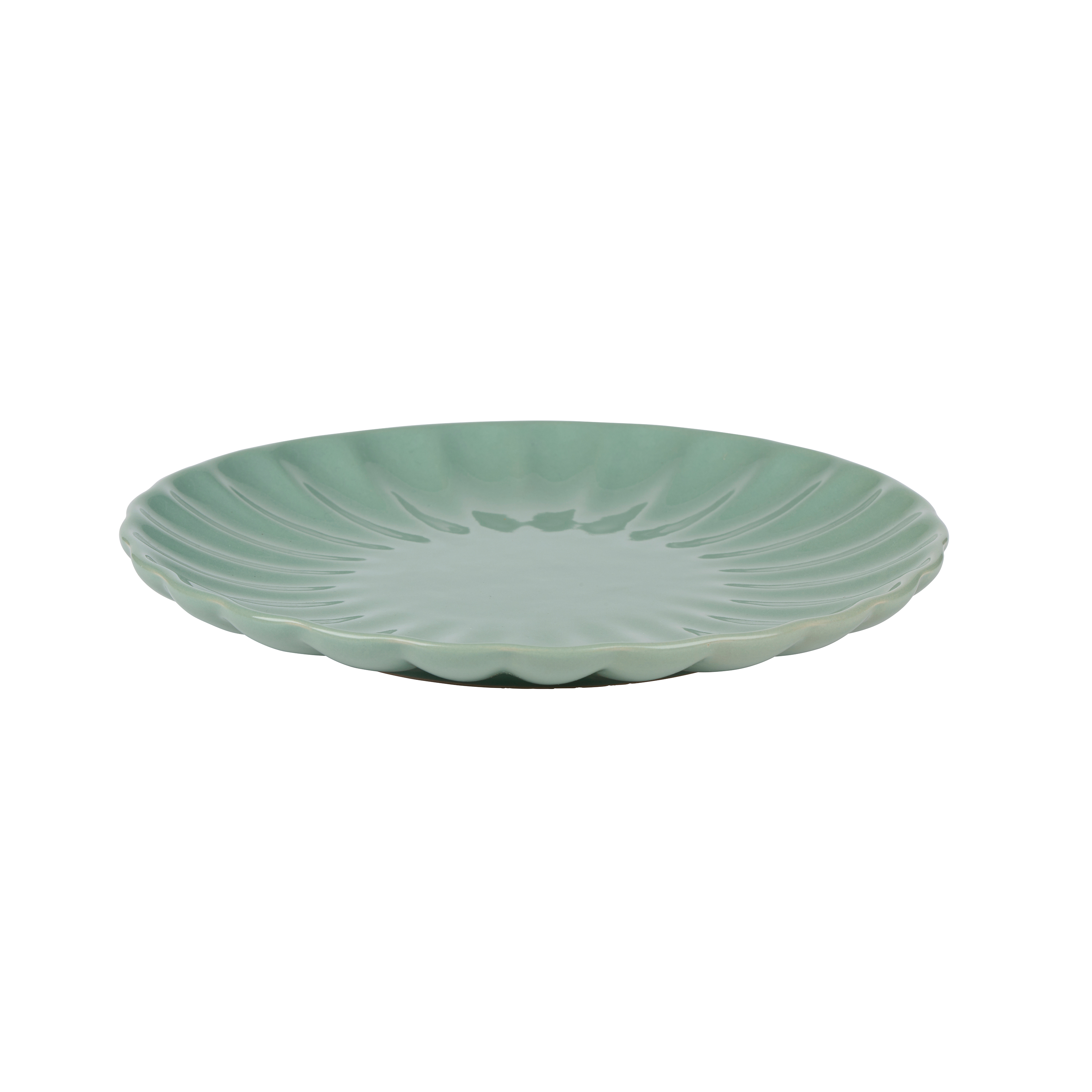 Dessertteller Steingut 20.4 cm grün