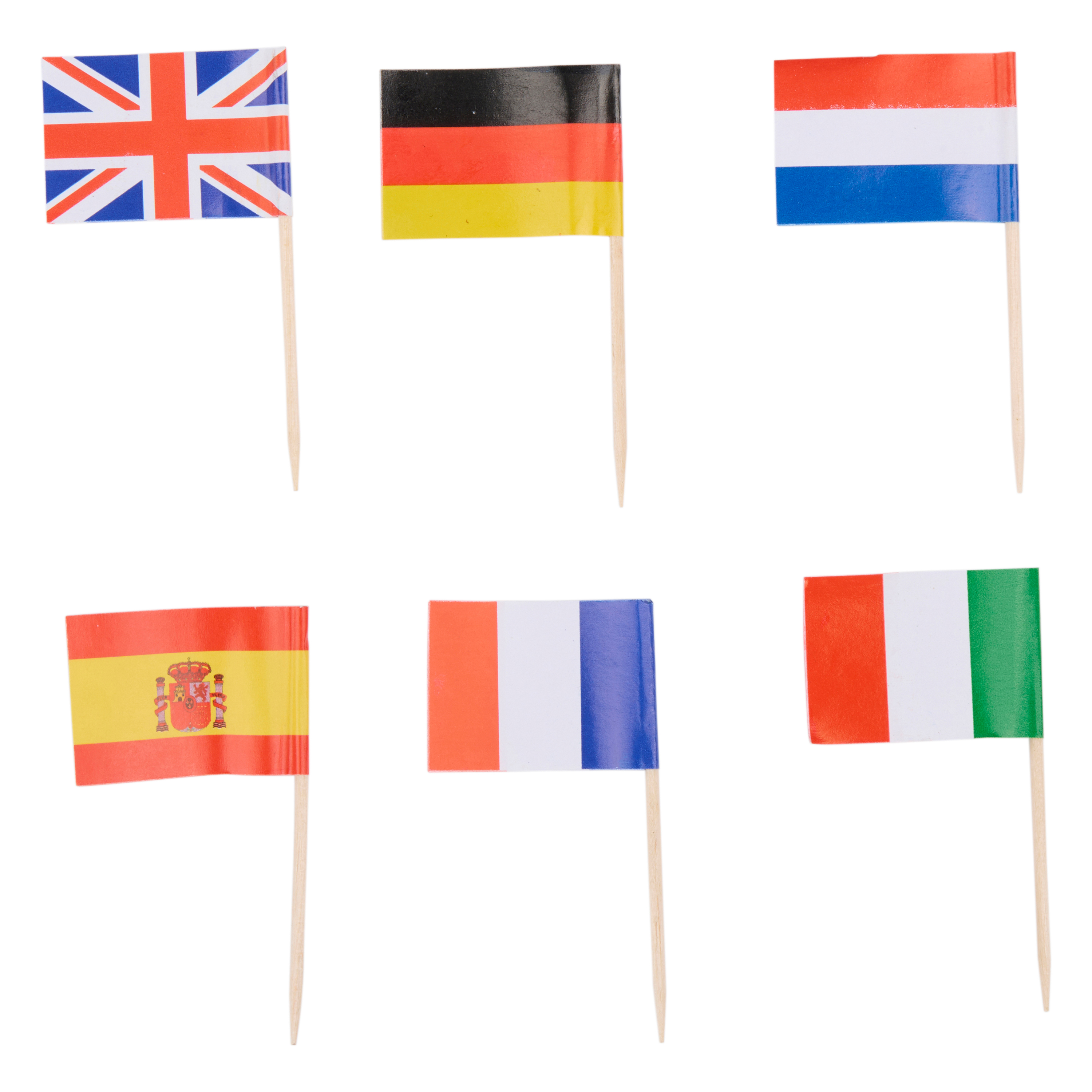 Holzspiesse Bambus mit Flaggen 50 Stk.