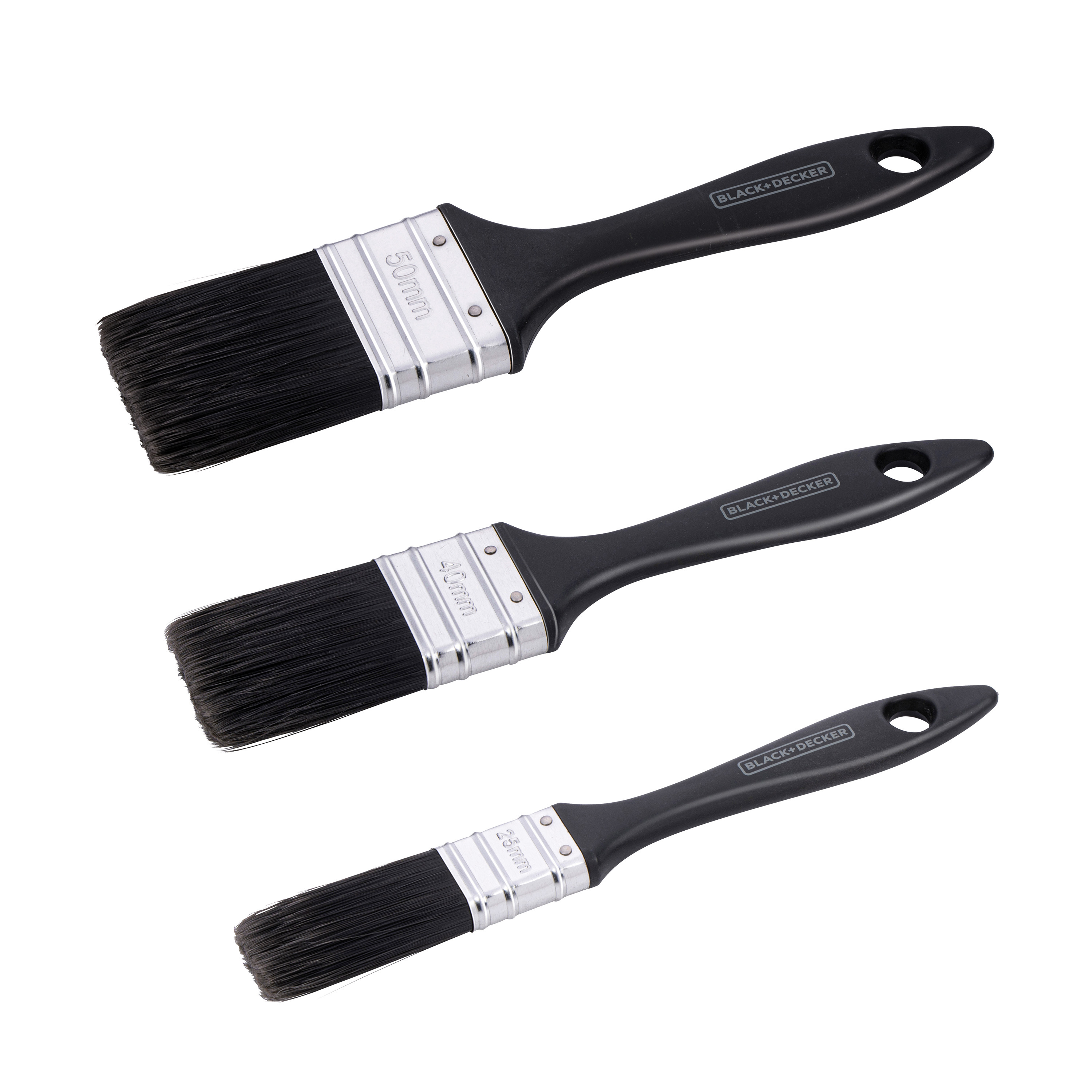 Pinsel Set Flachpinsel 3-teilig schwarz