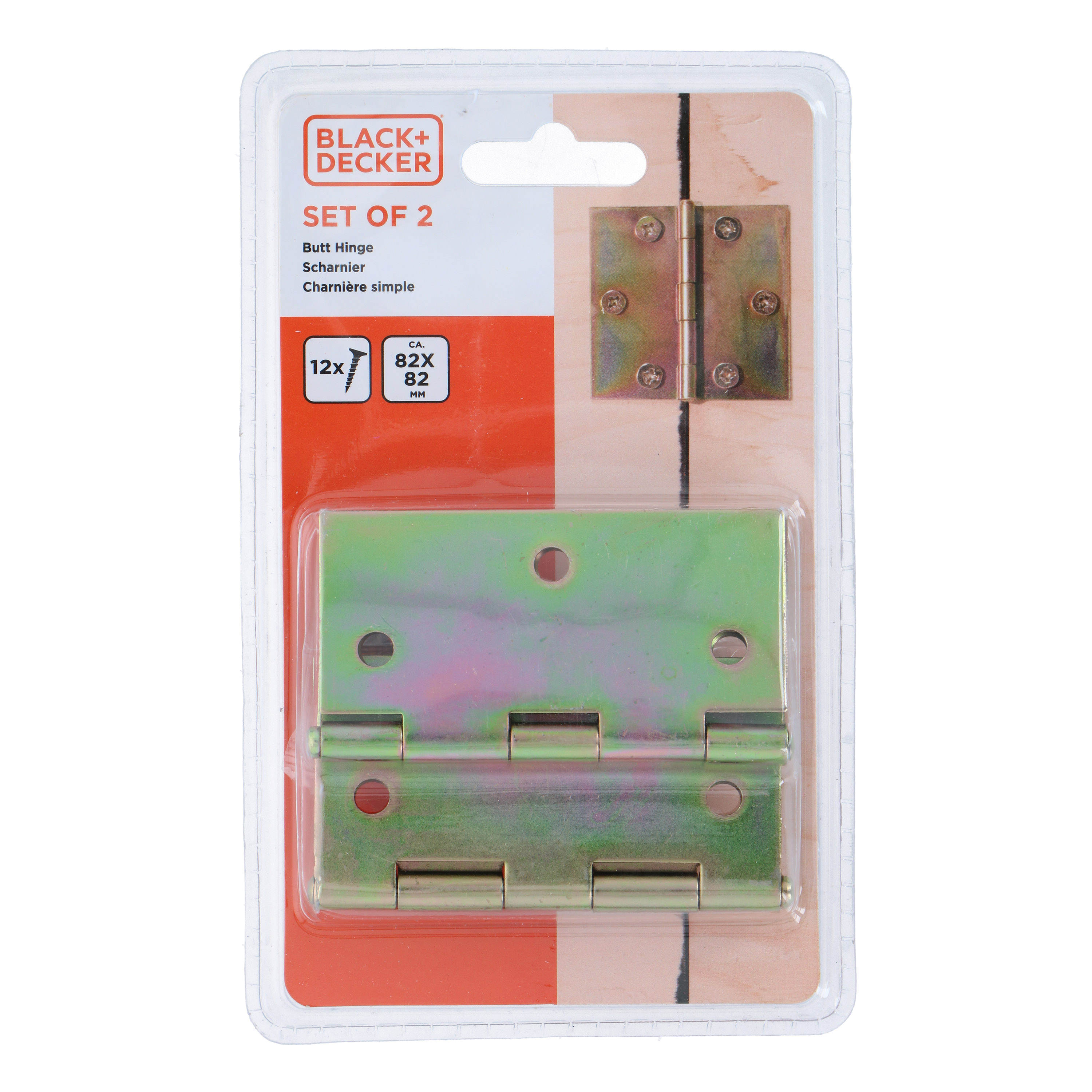 Scharnier 8.2 x 8.2 cm 2er Set gold