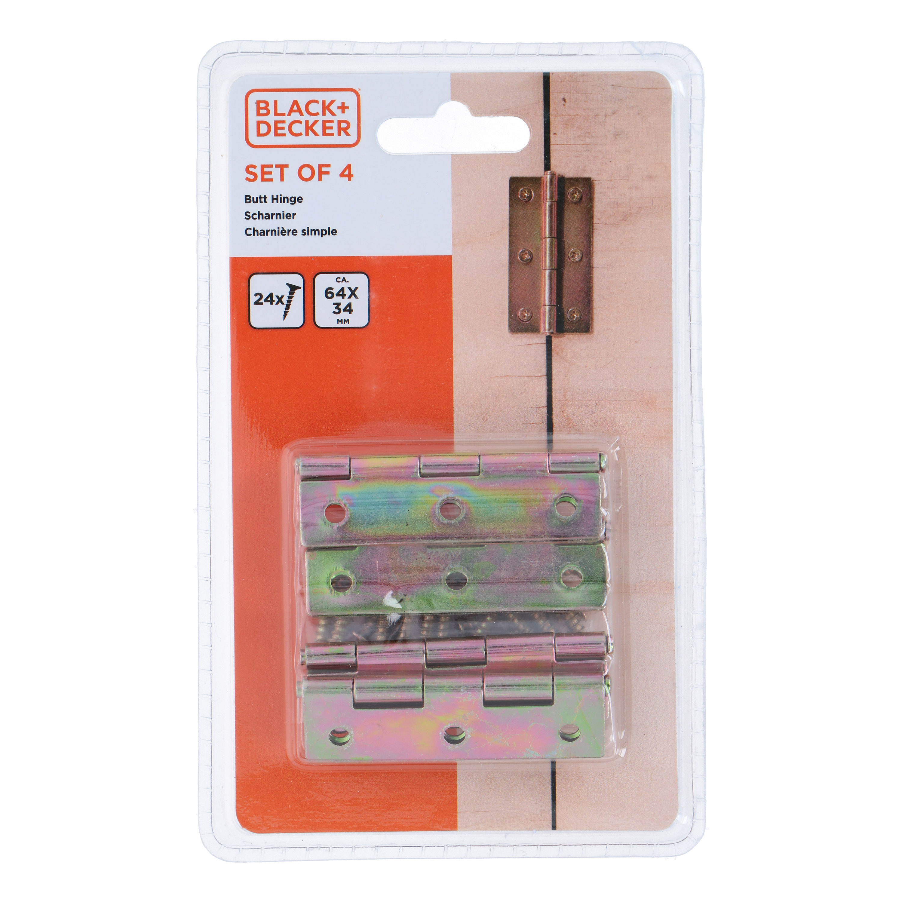 Scharnier 6.4 x 3.4 cm 4er Set gold