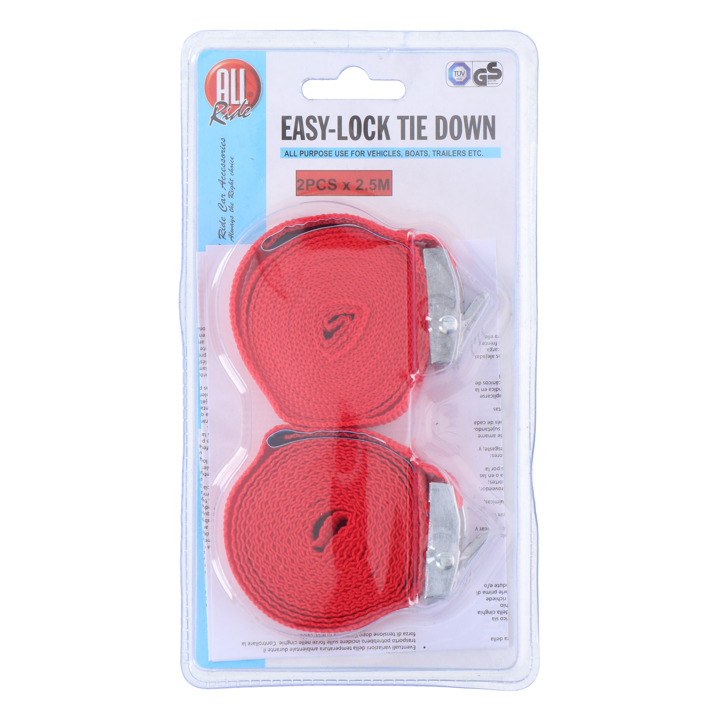 Spanngurt 2.5 m 2er Set rot