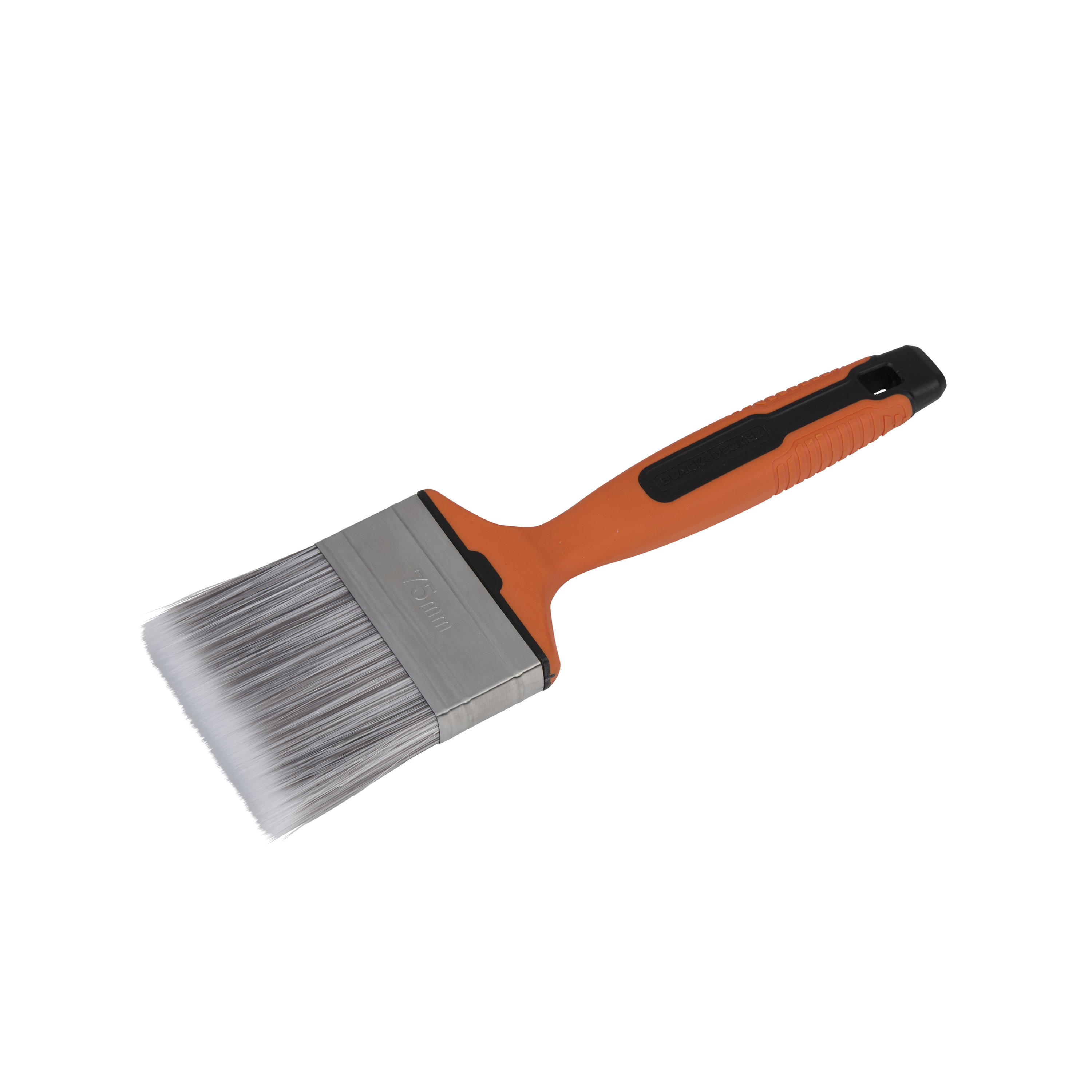 Pinsel flach 7.5 cm orange/schwarz